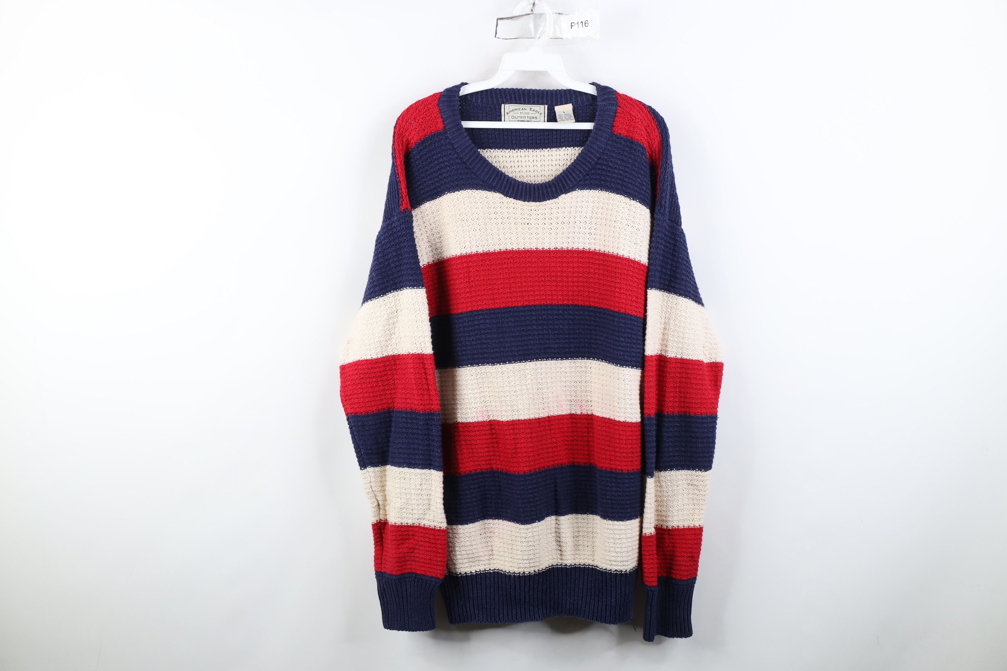American Eagle Outfitters Vintage 90s American Eagle Outfitters Striped Knit Sweater Size US L / EU 52-54 / 3 - 1 Thumbnail