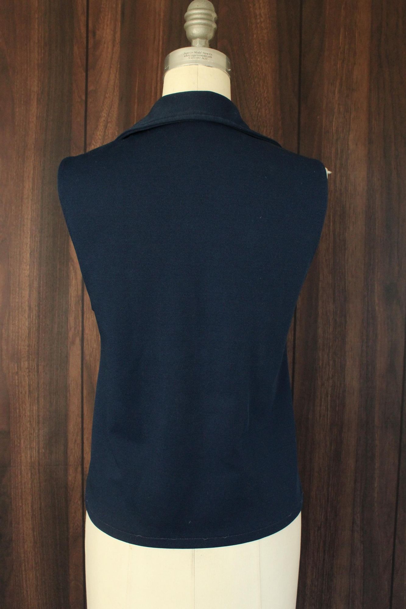 Vintage Vintage 1970s Shirt, Dagger Collar Navy Blue Button Down Pol Size S / US 4 / IT 40 - 9 Thumbnail