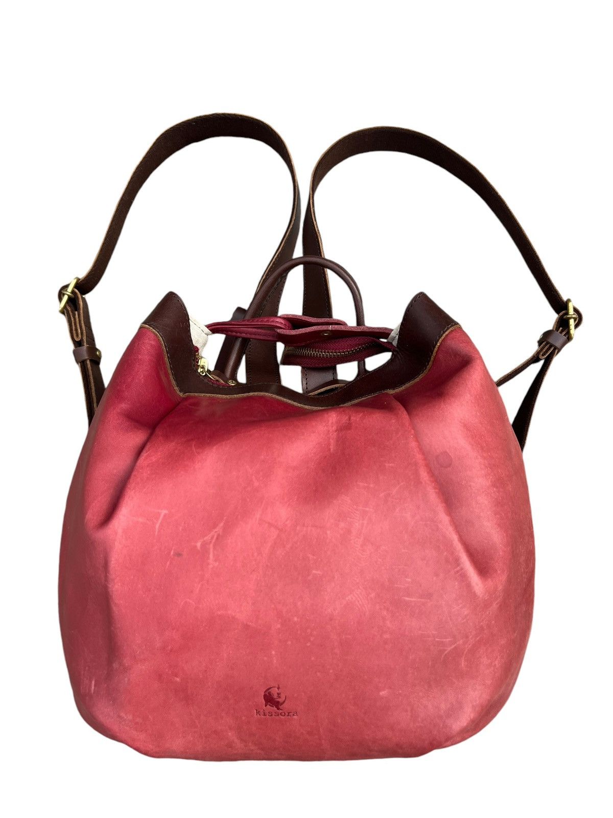 Leather Kissora Japan Scratches Patina Leather Mini Backpack Bag Size ONE SIZE - 6 Thumbnail