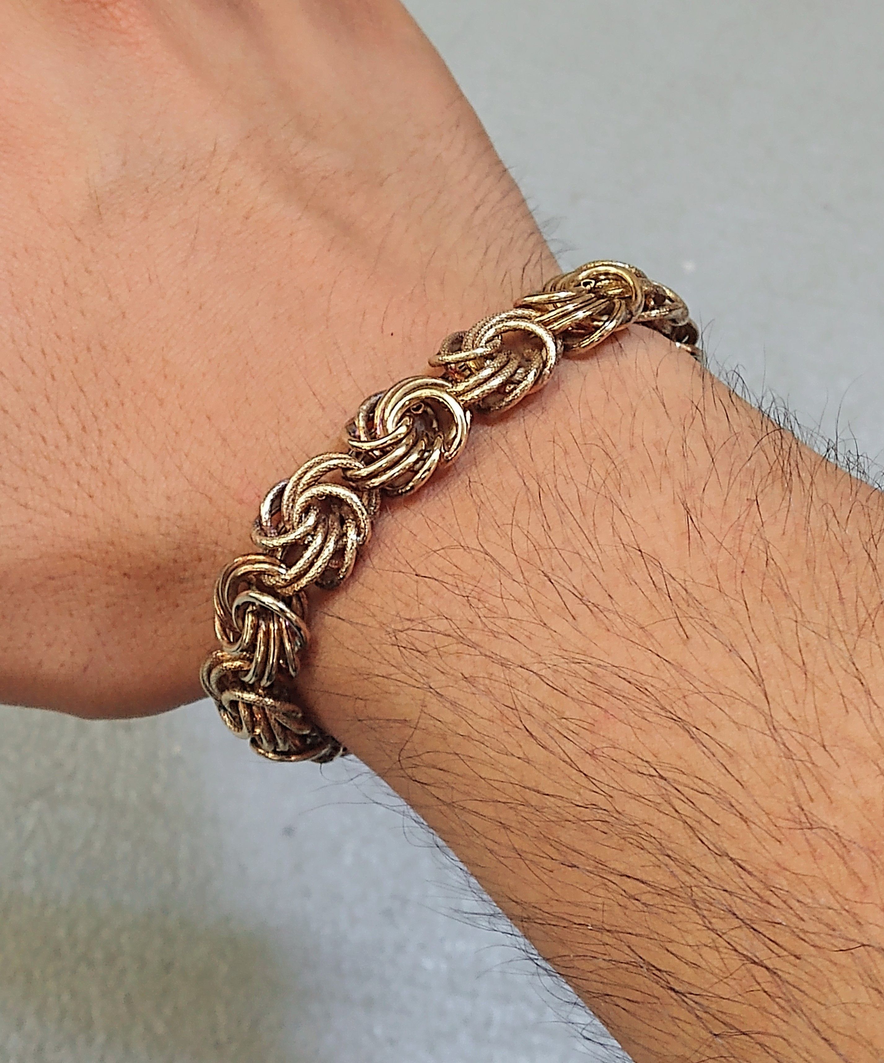 Jewelry Sterling Silver Bracelet Rosetta Link Chain Milor Italy 7.75 Size ONE SIZE - 9 Thumbnail