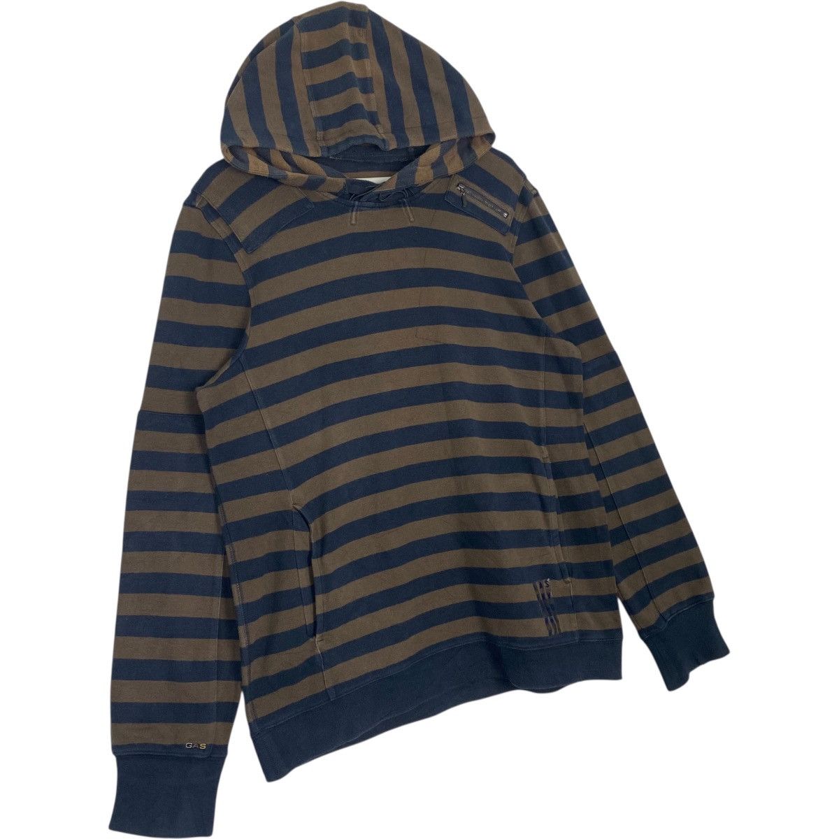 Other Vintage GAS Striped Hoodie Sweater Pullover Jumper Size L Size US L / EU 52-54 / 3 - 3 Thumbnail