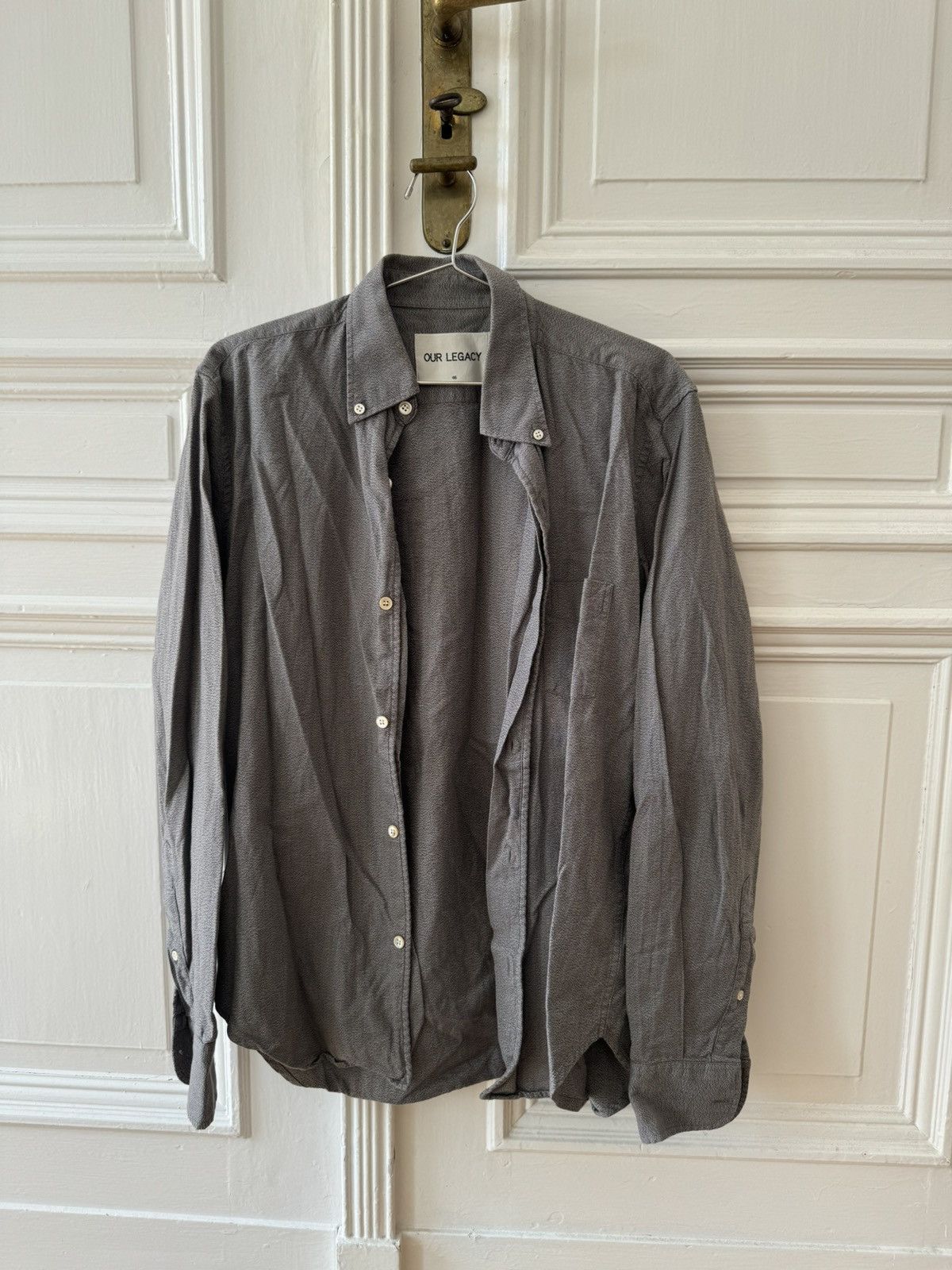 Our Legacy Our Legacy Gray Textured Shirt Size US S / EU 44-46 / 1 - 5 Thumbnail
