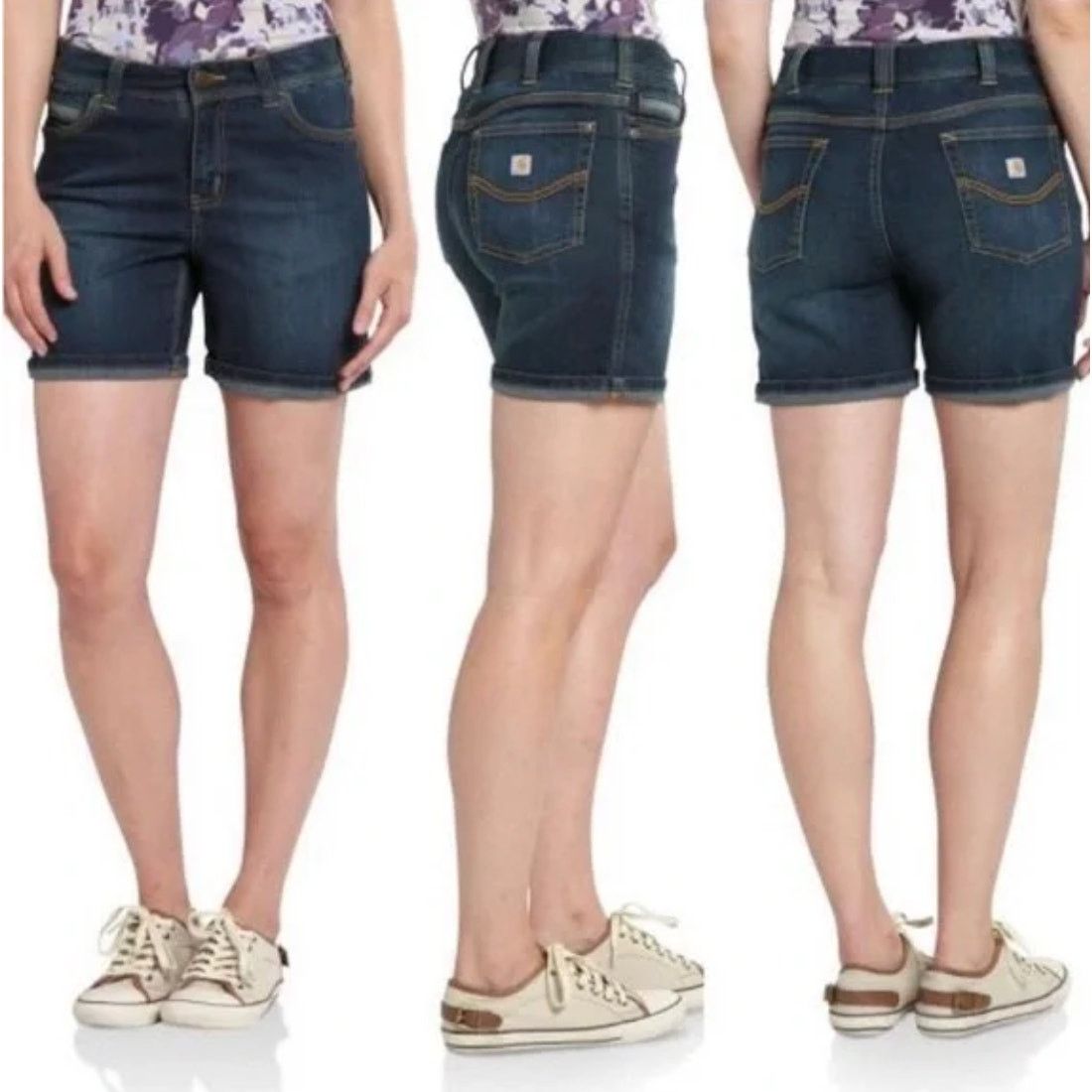 Carhartt Carhartt Sibley Dark Blue Denim Womens Shorts 6 Size 28" / US 6 / IT 42 - 1 Thumbnail