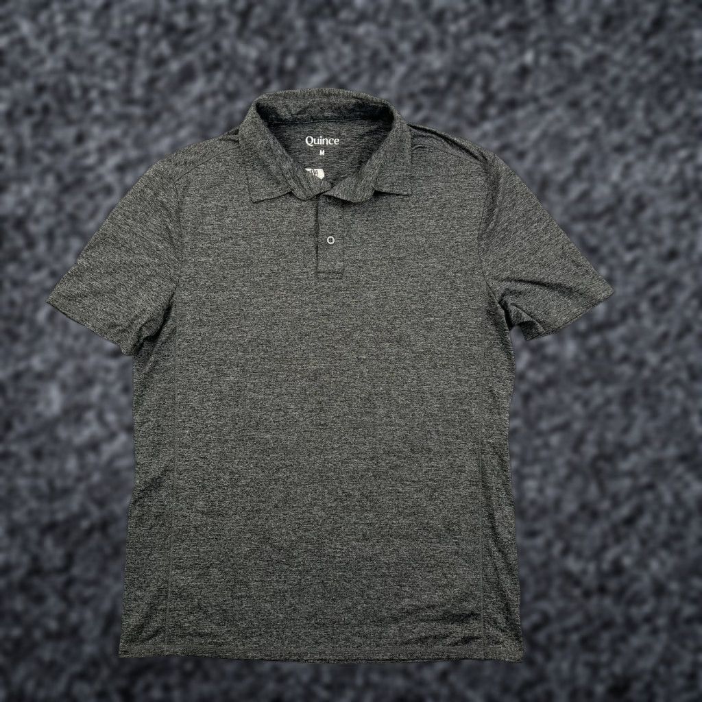 Quince Quince Polo Shirt Mens Medium Gray Performance Stretch Golf Casual Adult Shirt Size US M / EU 48-50 / 2 - 1 Thumbnail