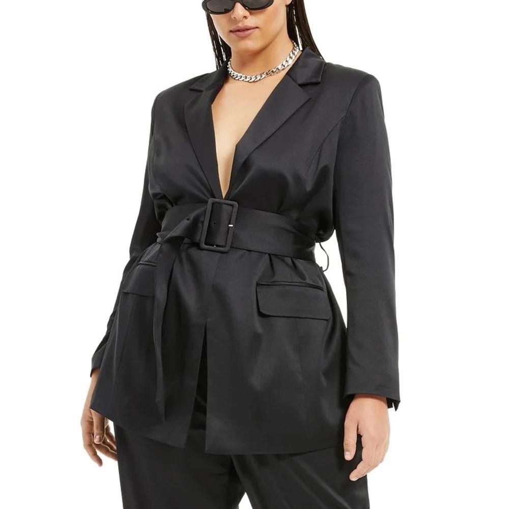 REVOLVE Danielle Bernstein l Belted Satin Blazer Small Size S / US 4 / IT 40 - 1 Thumbnail