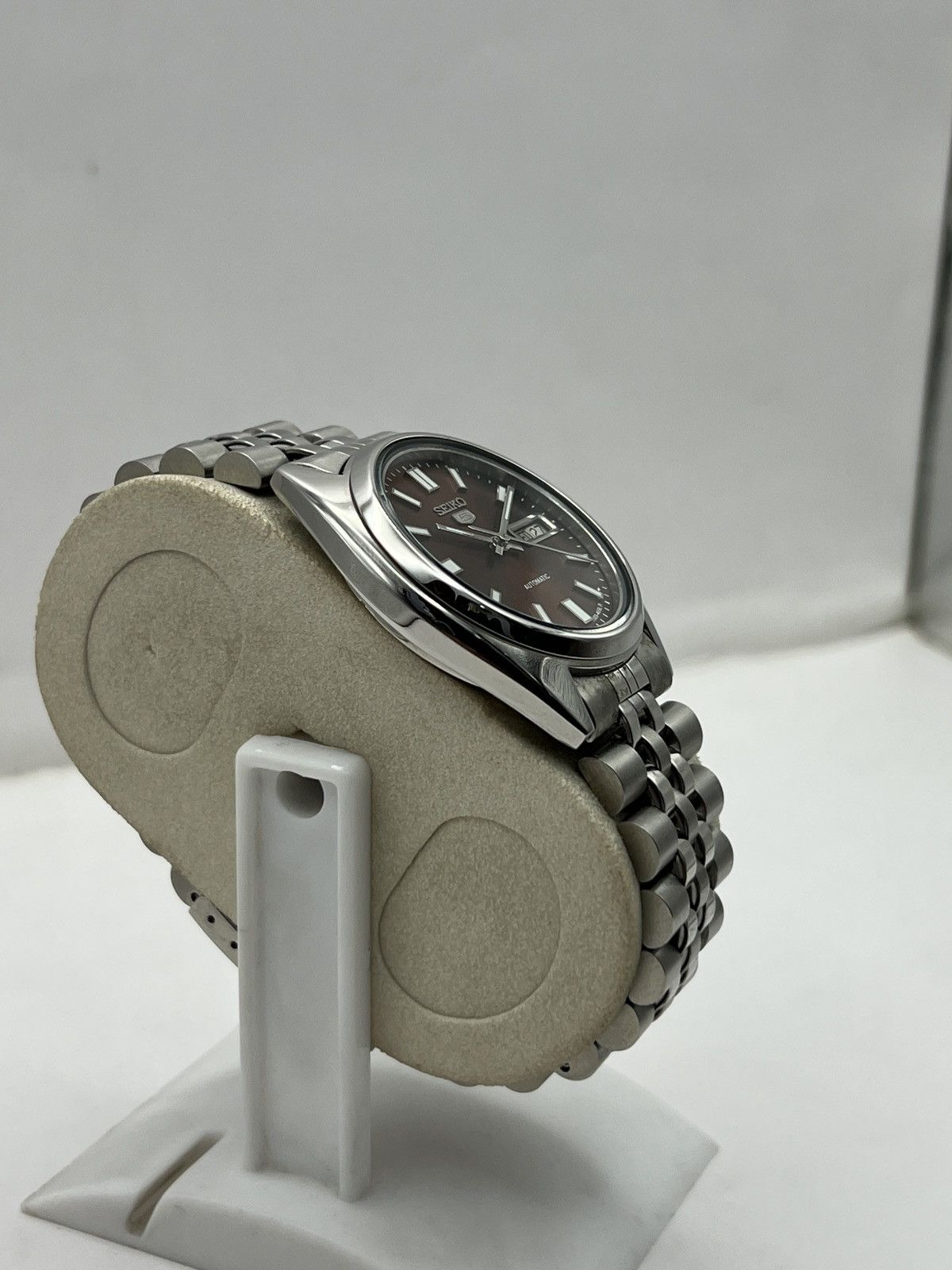 Seiko SEIKO5 SNX447 BROWN Sunburst Dial Automatic 17 Jewels Japan. Size 36 - 4 Thumbnail