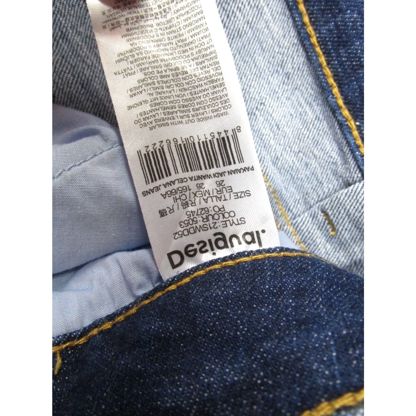 Desigual Desigual Jeans Size 26 Floral Paisley Embroidered Boho Chic Stretch Womens Size 26" / US 2 / IT 38 - 5 Thumbnail