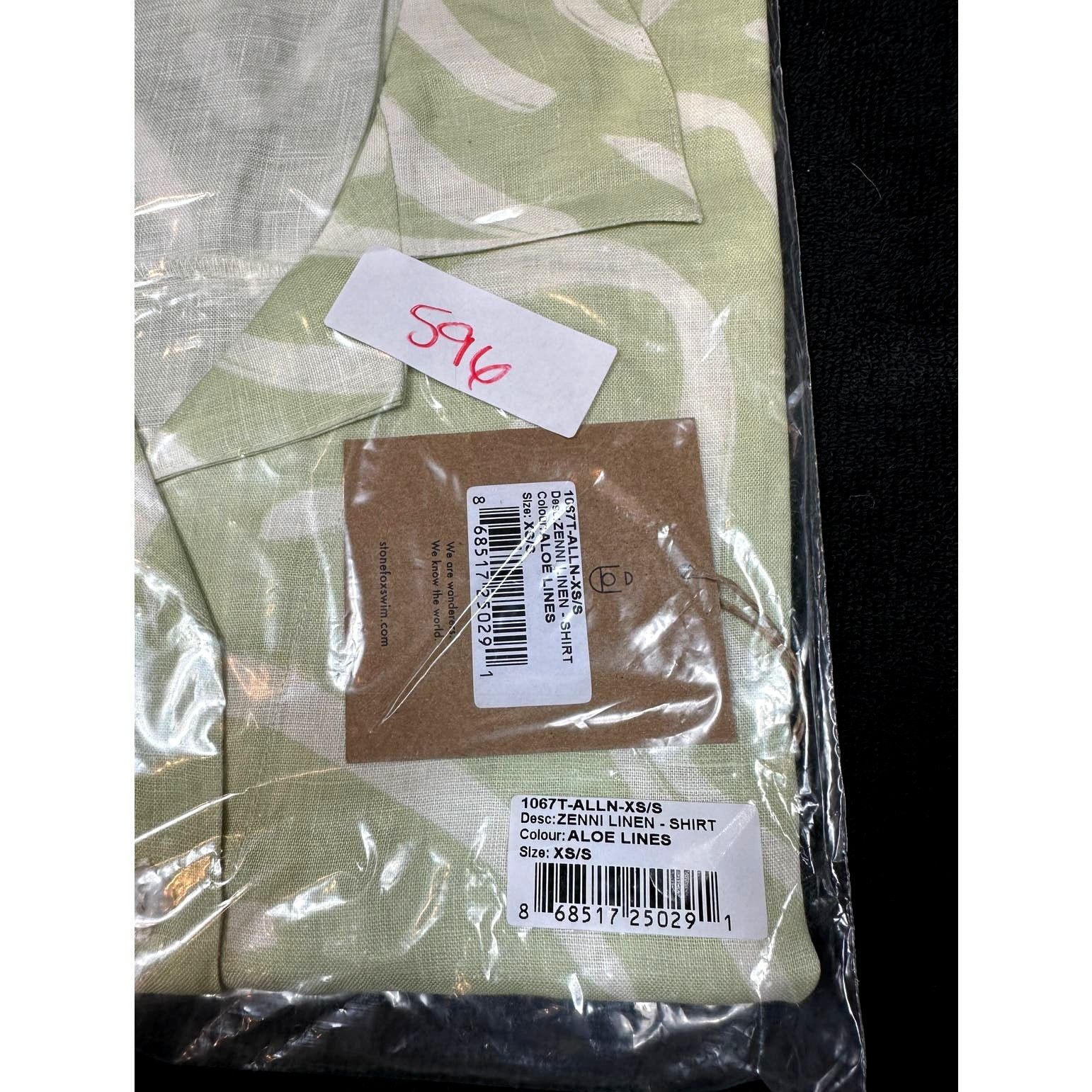 Other Stone Fox Swim Zenni 100% Linen Shirt Aloe Lines XS/S Size S / US 4 / IT 40 - 5 Thumbnail