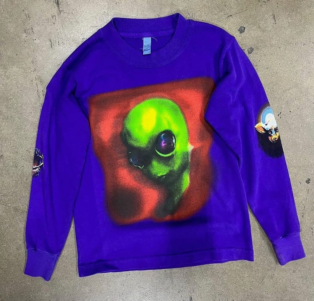 image of Yeezy Season Unreleased Yeezy Wyoming Alien Tee in Purple, Men's (Size XS)