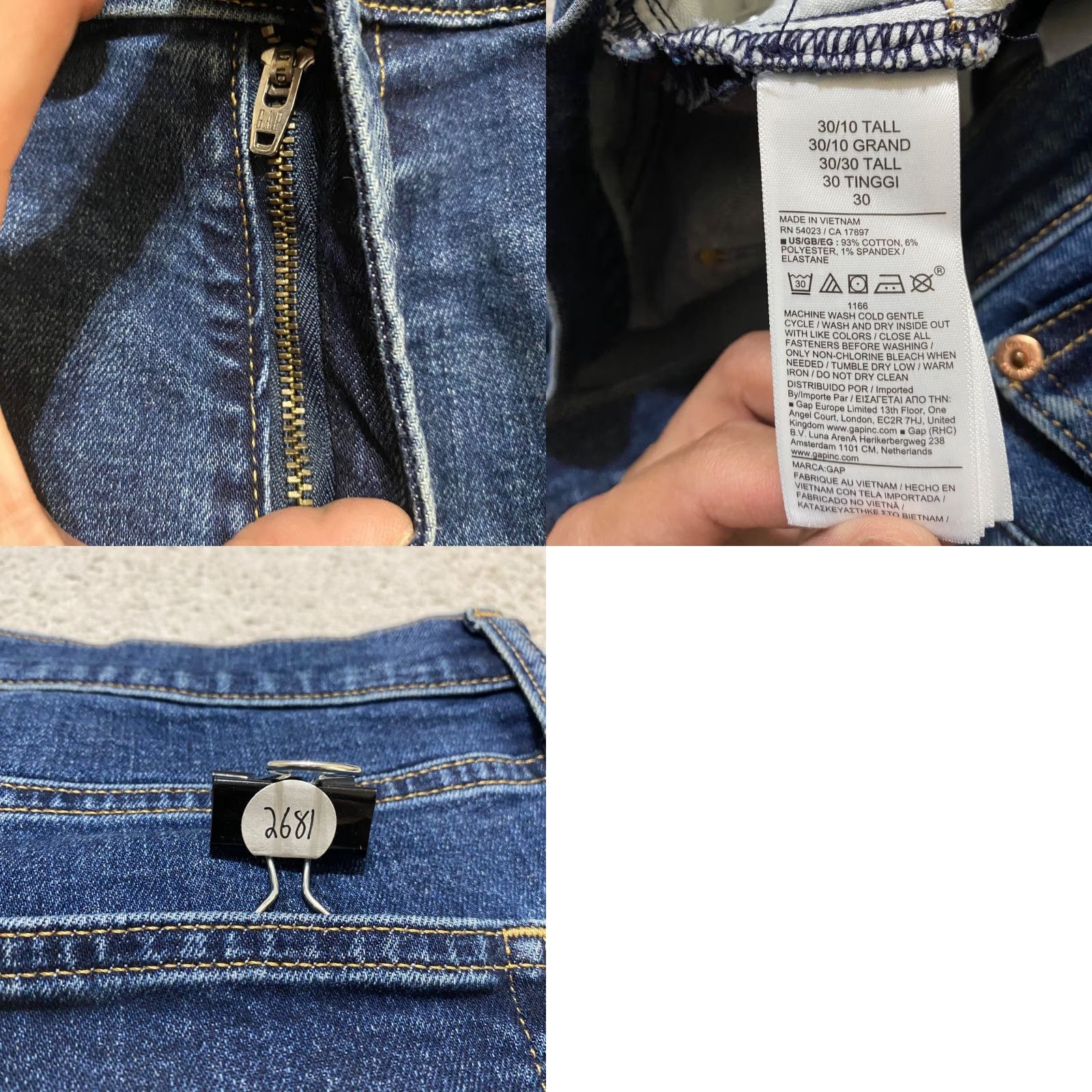 Gap GAP Womens 10 Tall Denim Bermuda Shorts Blue Dark Wash Inseam 8" Button Front 5-Pocket Casual Womens (Tall) Size 32" / US 10 / IT 46 - 8 Thumbnail