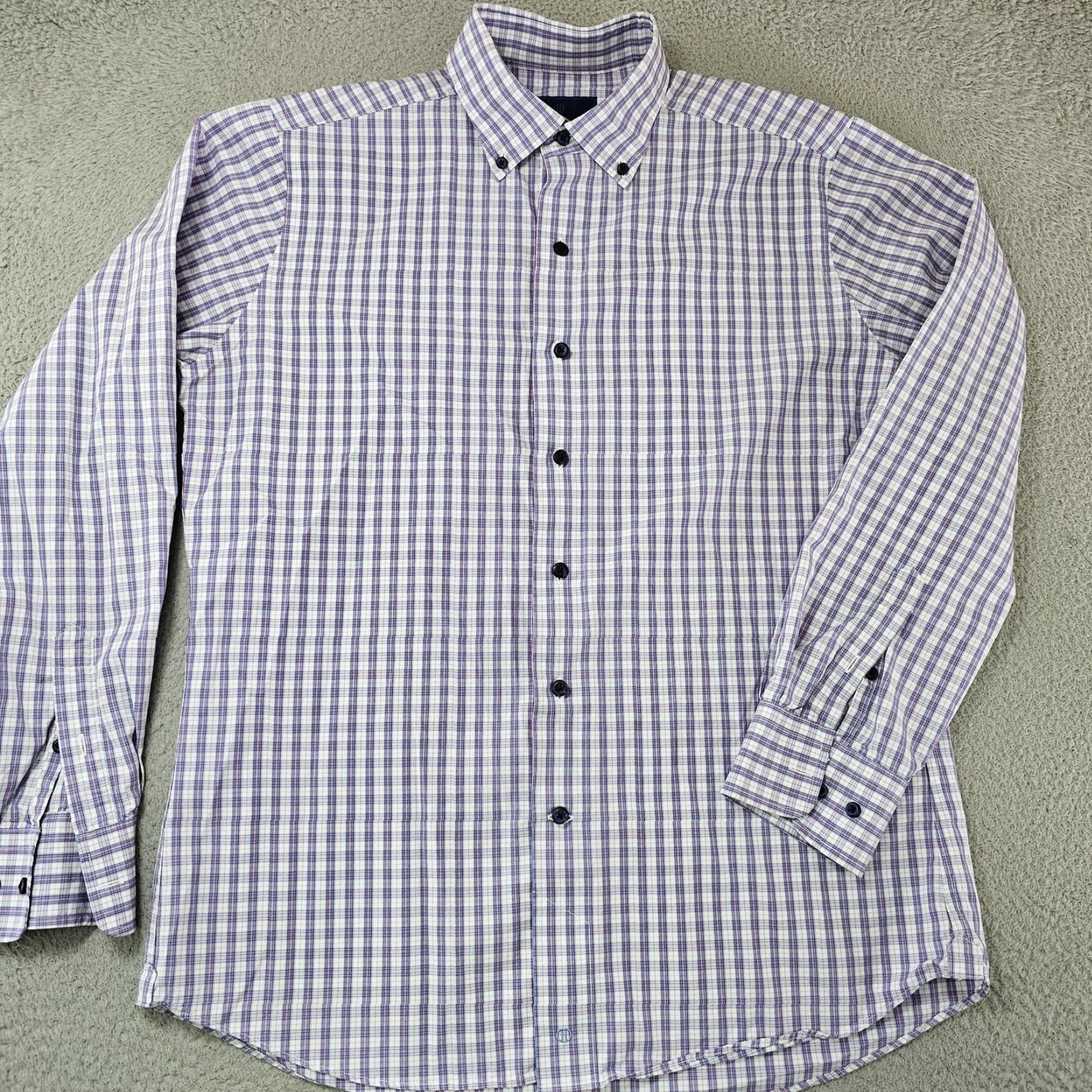 David Donahue David Donahue Shirt Mens L Blue Plaid Button-Down Long Sleeve Fusion Vintage: No Size US L / EU 52-54 / 3 - 2 Thumbnail