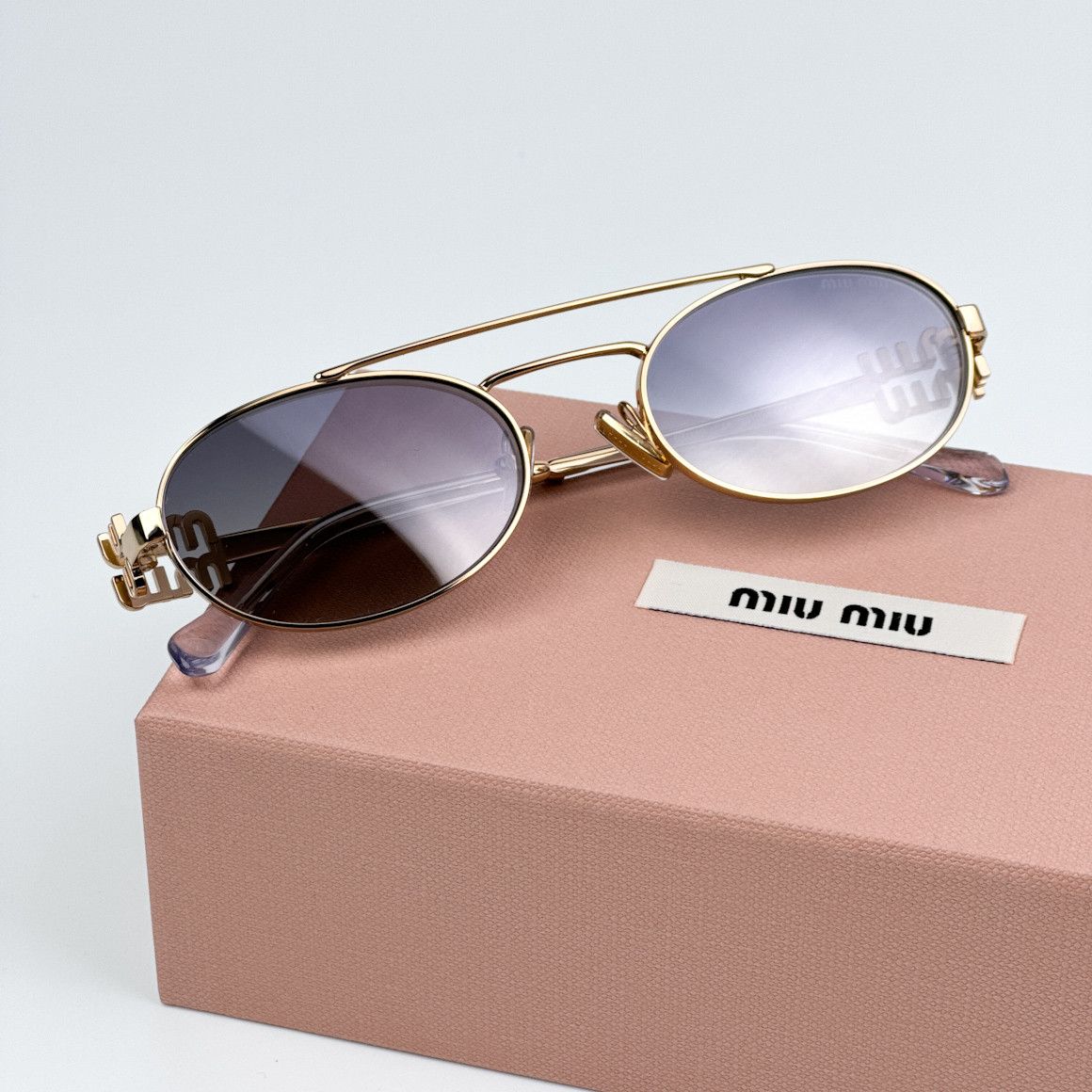 Miu Miu NEW Miu Miu MU54ZS 5AK30C LOGO Pilot Unisex Sunglasses Size ONE SIZE - 2 Thumbnail