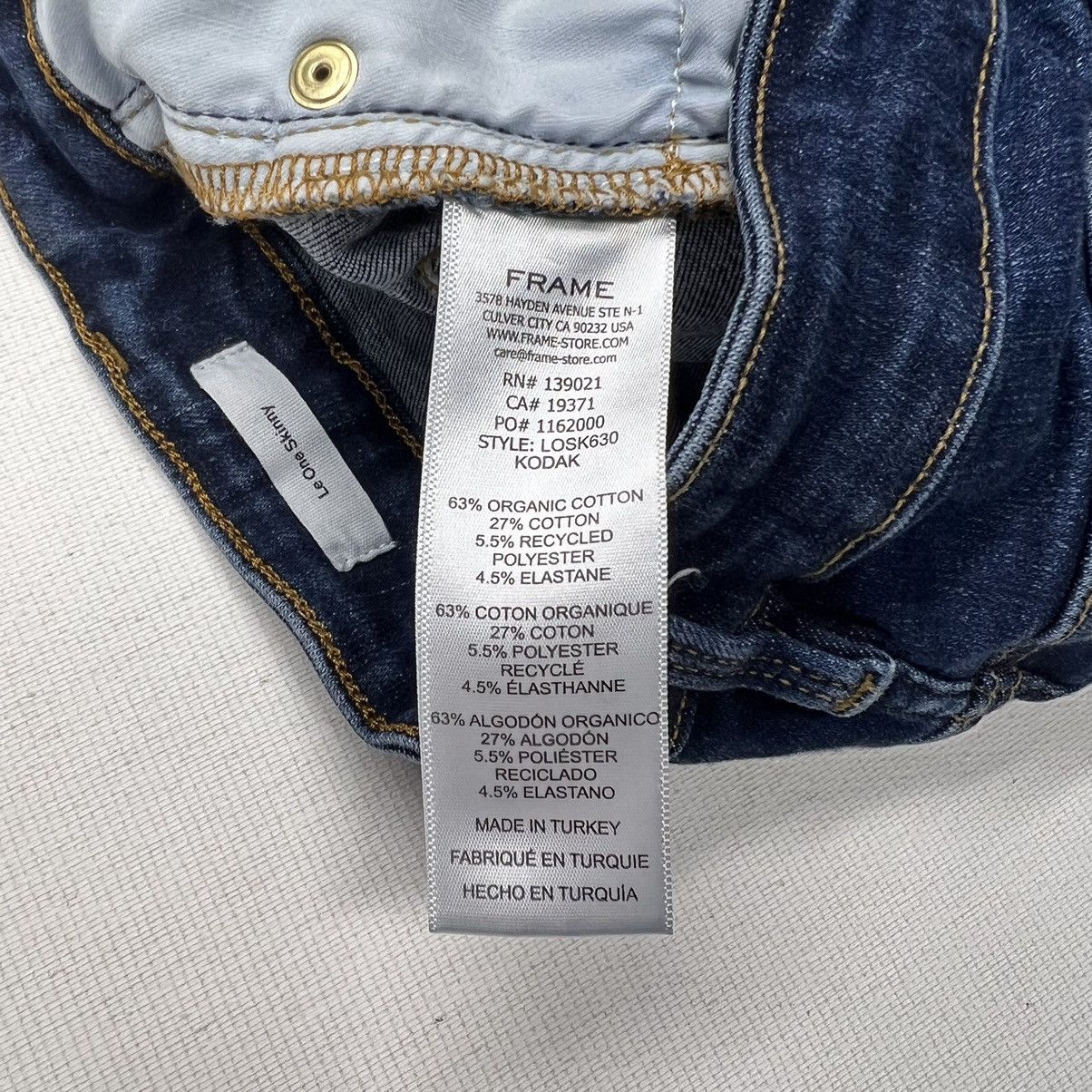 Frame Frame Jeans Blue Le One Skinny Denim Stretch Dark Kodak Wash Size 24" / US 00 / IT 34 - 9 Thumbnail