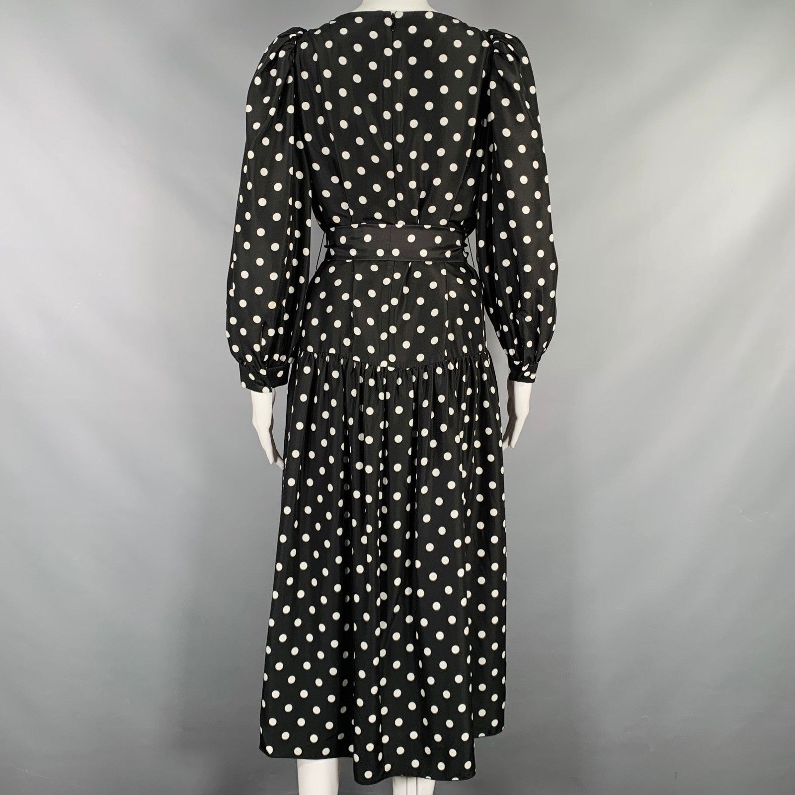 Marc Jacobs MARC JACOBS Size 2 Black White Silk Polka Dot A-Line Dress Size XS / US 0-2 / IT 36-38 - 4 Thumbnail