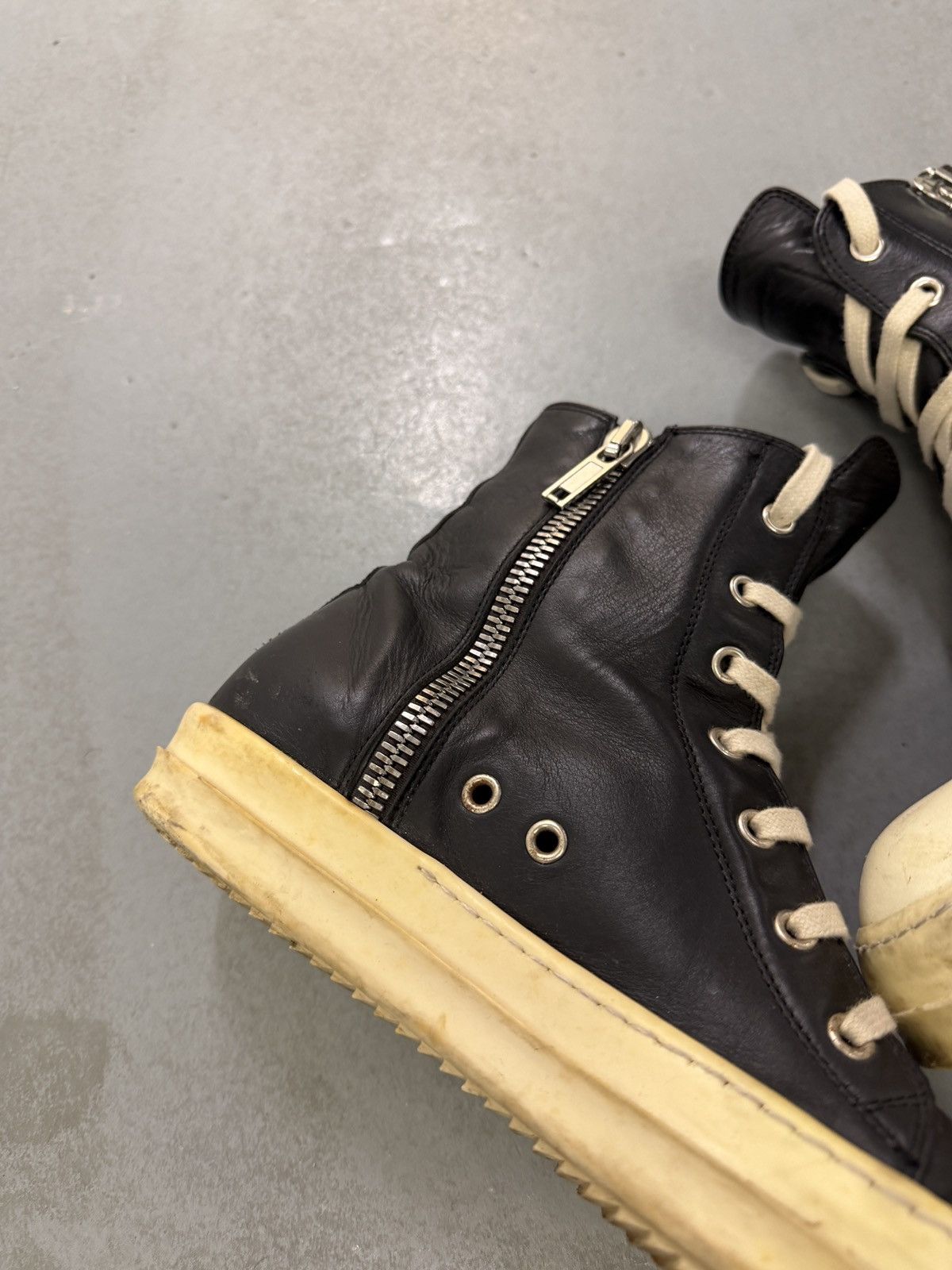 Rick Owens Rick Owens Mainline Leather Ramones High Top Sneakers Size US 7 / EU 40 - 6 Thumbnail