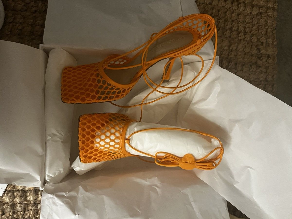 Bottega Veneta Bottega Veneta Stretch Sandals Mesh 37.5 Lace-up heel pumps Size US 7.5 / IT 37.5 - 4 Thumbnail