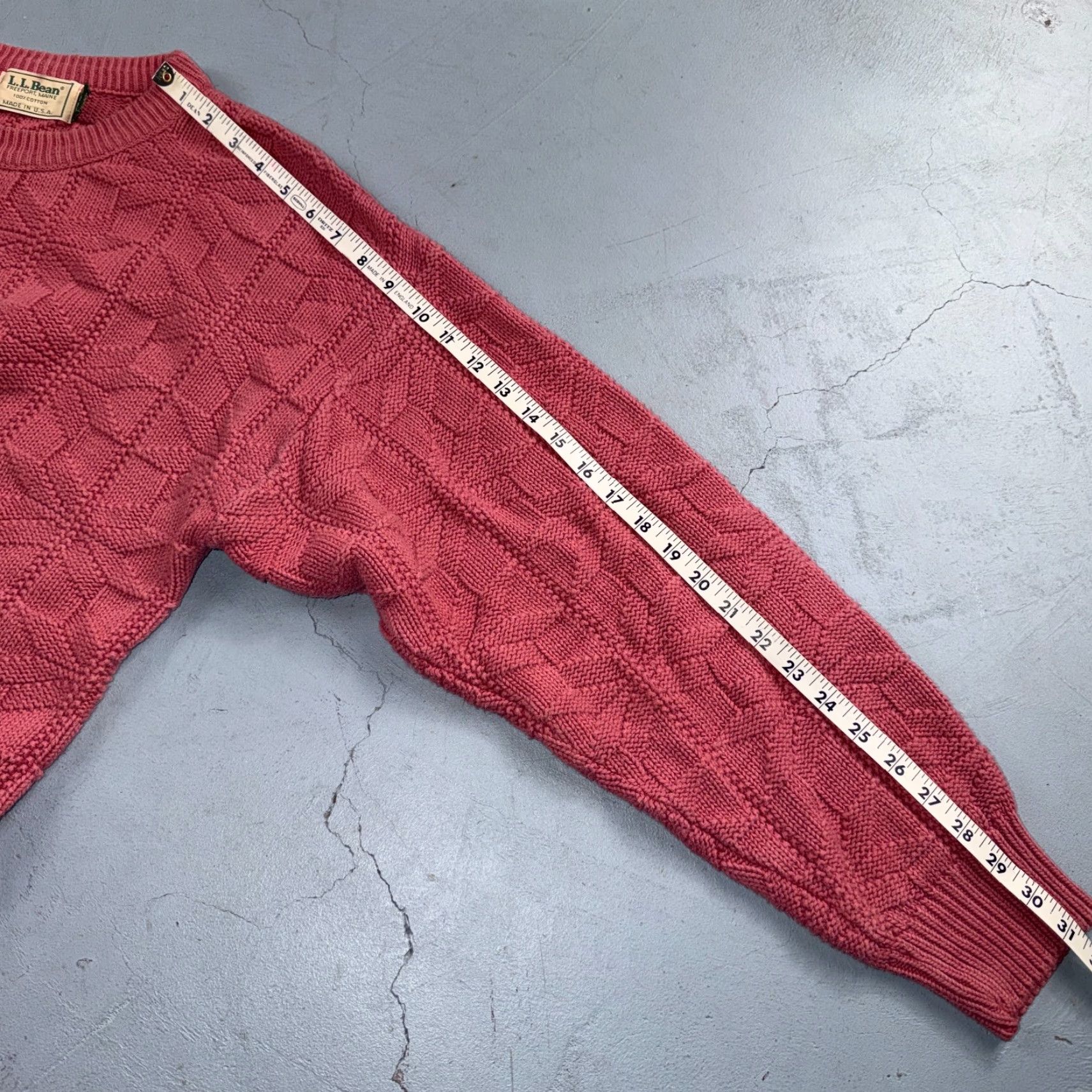 Vintage VINTAGE L.L. Bean Sweater XL Pink Crew Neck Fisherman Knit 80s Mens Size US XL / EU 56 / 4 - 6 Thumbnail