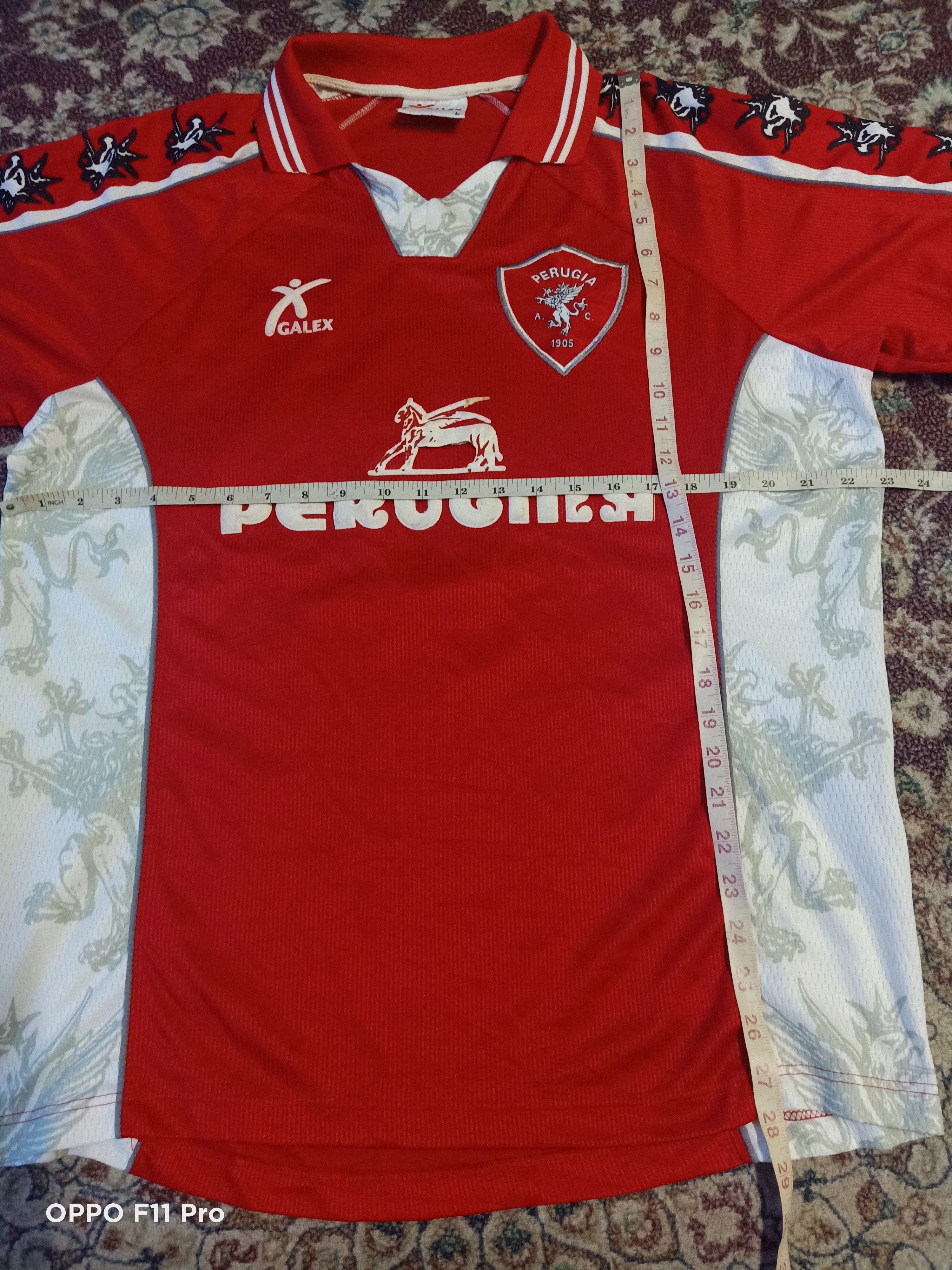 Vintage Vtg 99 AC Perugia Hidetoshi Nakata Galex Jersey Size US L / EU 52-54 / 3 - 7 Thumbnail