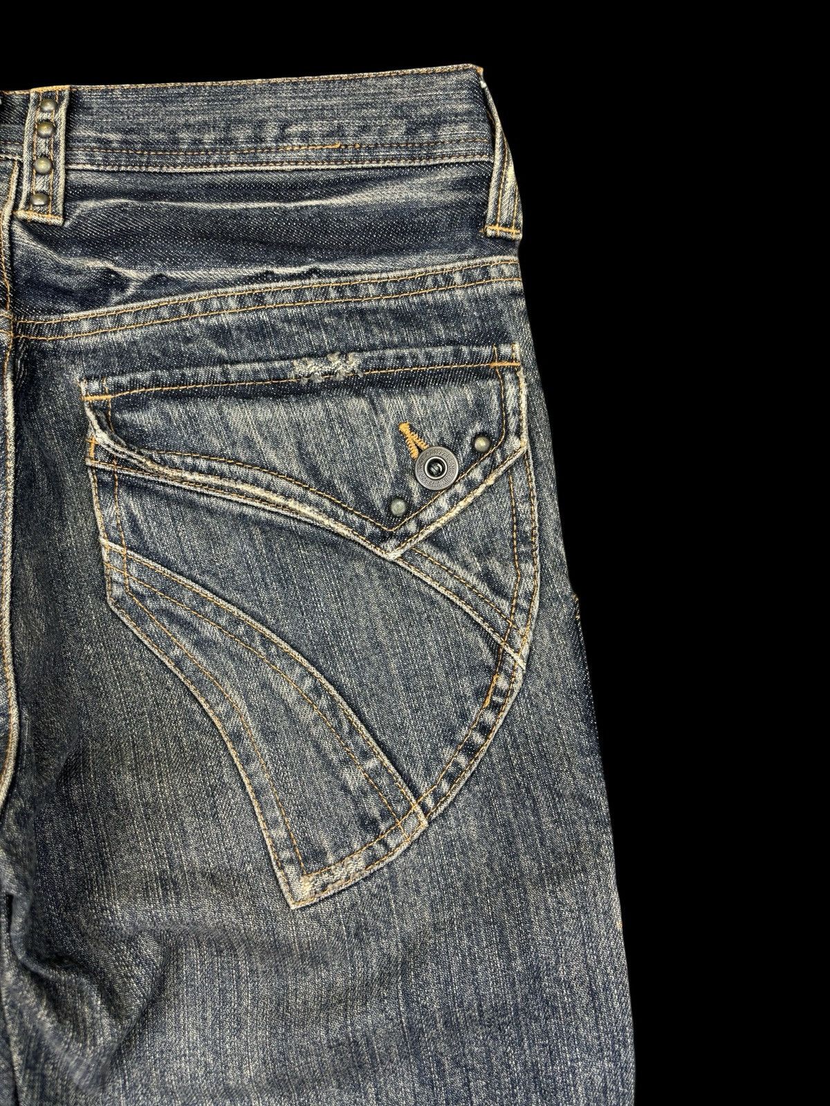 Japanese Brand 💥SUPER FLARE💥EDGE RUPERT Multipocket Flare Punk Jeans F701 Size US 29 - 16 Thumbnail