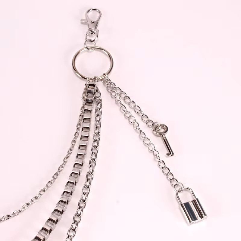 Jewelry Hip Hop Pants Key Lock Key Tassel Chain Size ONE SIZE - 4 Thumbnail