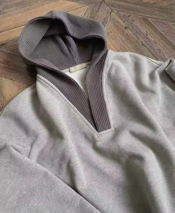 Japanese Brand × Vintage fashionable korean knitted stitching hooded jacket Size US M / EU 48-50 / 2 - 4 Thumbnail