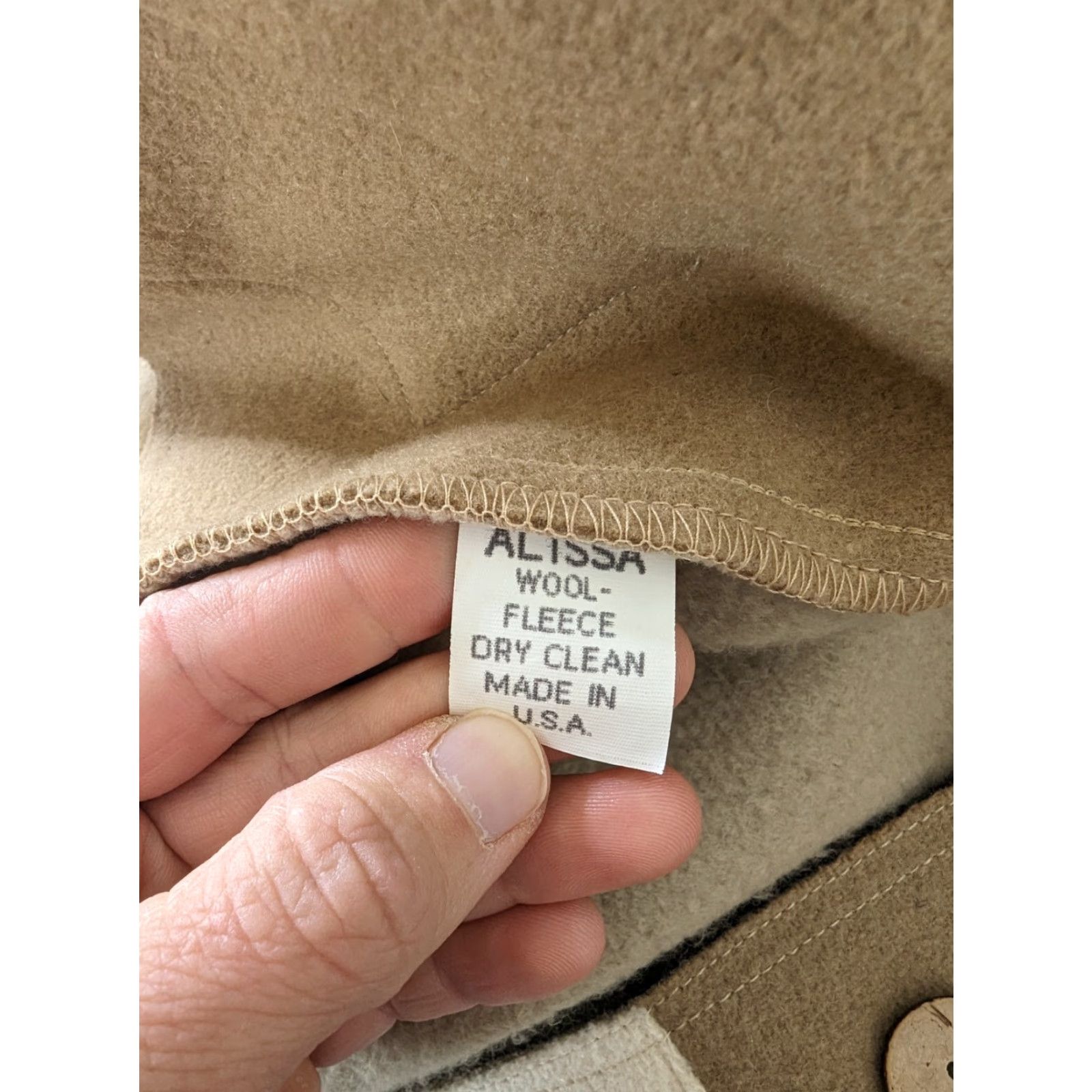 Vintage VINTAGE 90s Lagenlook FLEECE WOOL Beige Art Deco Coat JACKET SIZE Large Woman Wool Beige Size L / US 10 / IT 46 - 5 Thumbnail