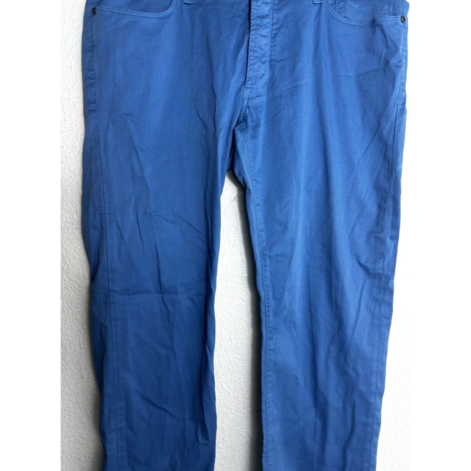 Jeckerson Jeckerson Slim Fit Chino Pants Blue Men's 36 Regular 31in Cotton Made in Italy Size US 36 / EU 52 - 3 Thumbnail