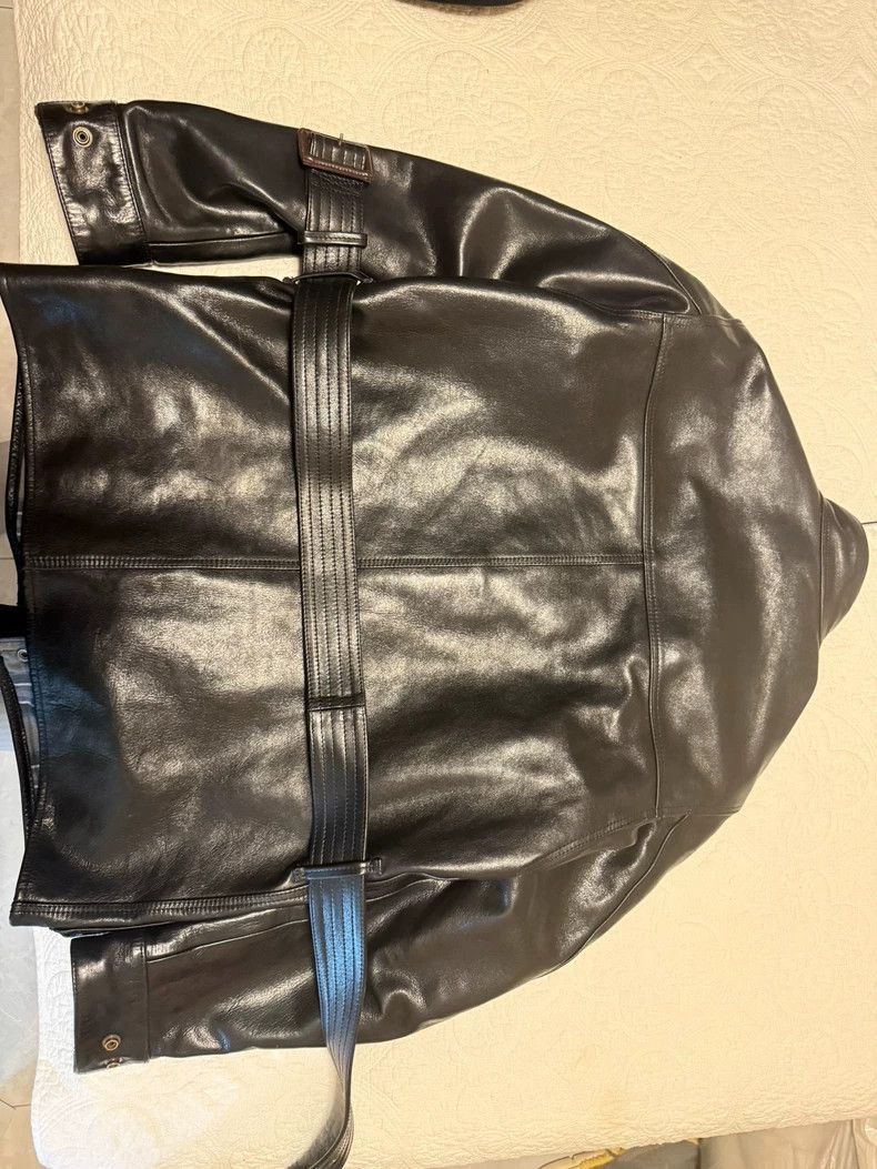 Freewheelers Black Leather Motorcycle Jacket with Four Pock