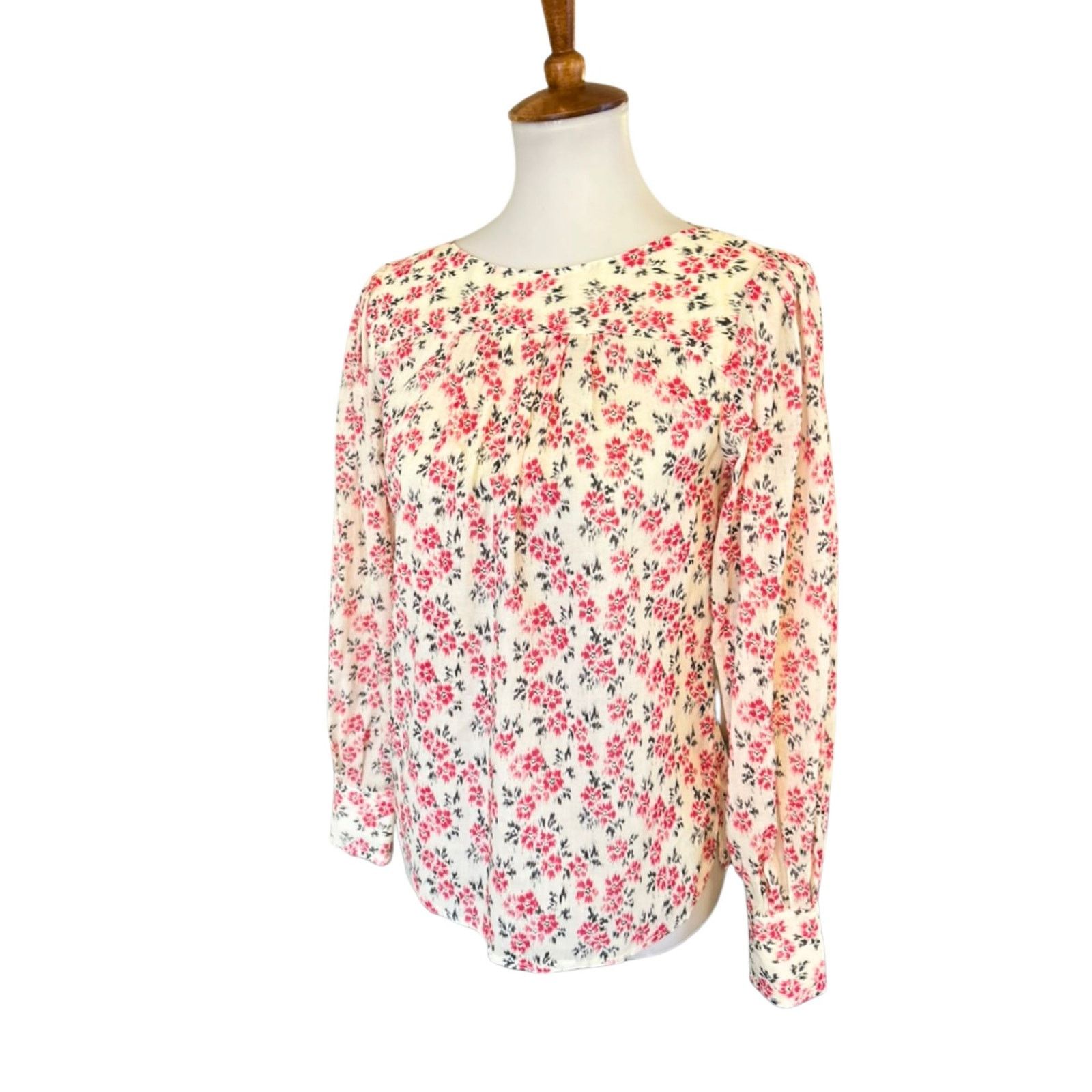 Rebecca Taylor NWT Rebecca Taylor Floral Ikat Long Sleeve Blouse – Size S Size S / US 4 / IT 40 - 6 Thumbnail