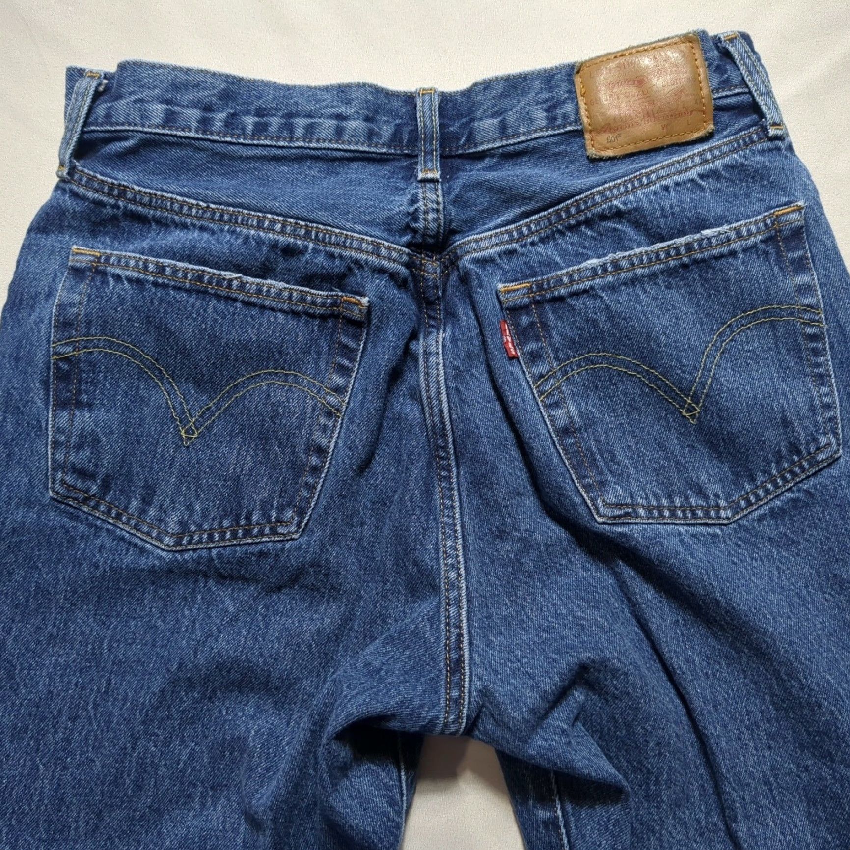 Levi's Levi's Premium 501 Original Fit Jeans Mens W31 L32 Denim Blue 5-Pocket Straight Regular Button Fly Leather Back Patch Size US 31 - 2 Thumbnail