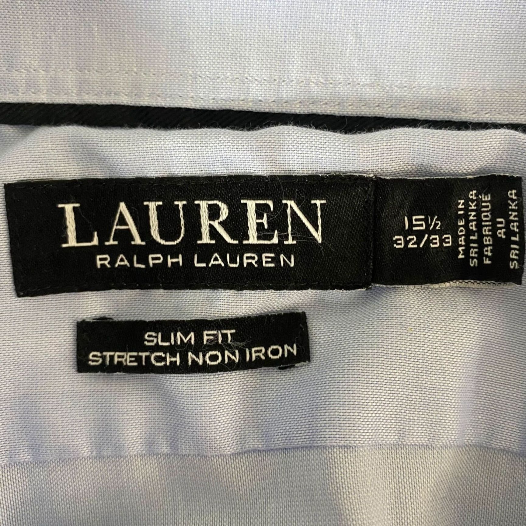 Ralph Lauren VINTAGE Lauren Ralph Lauren Black Label Dress Shirt Mens Button Up Slim Fit 15.5 Blue Cotton Blend 29" Long Sleeve Mens Ä Size 42R - 7 Thumbnail