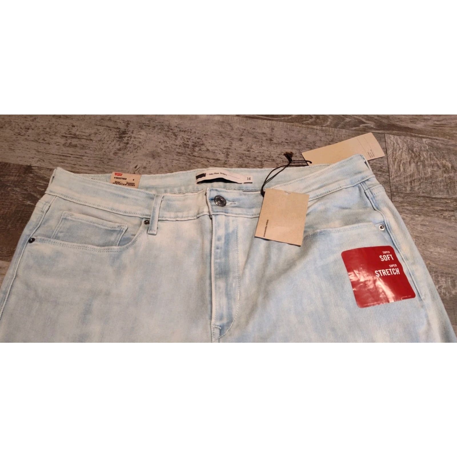 Levi's Womens Skinny Jeans 16 Mid Rise Stretch Light Wash 33X31