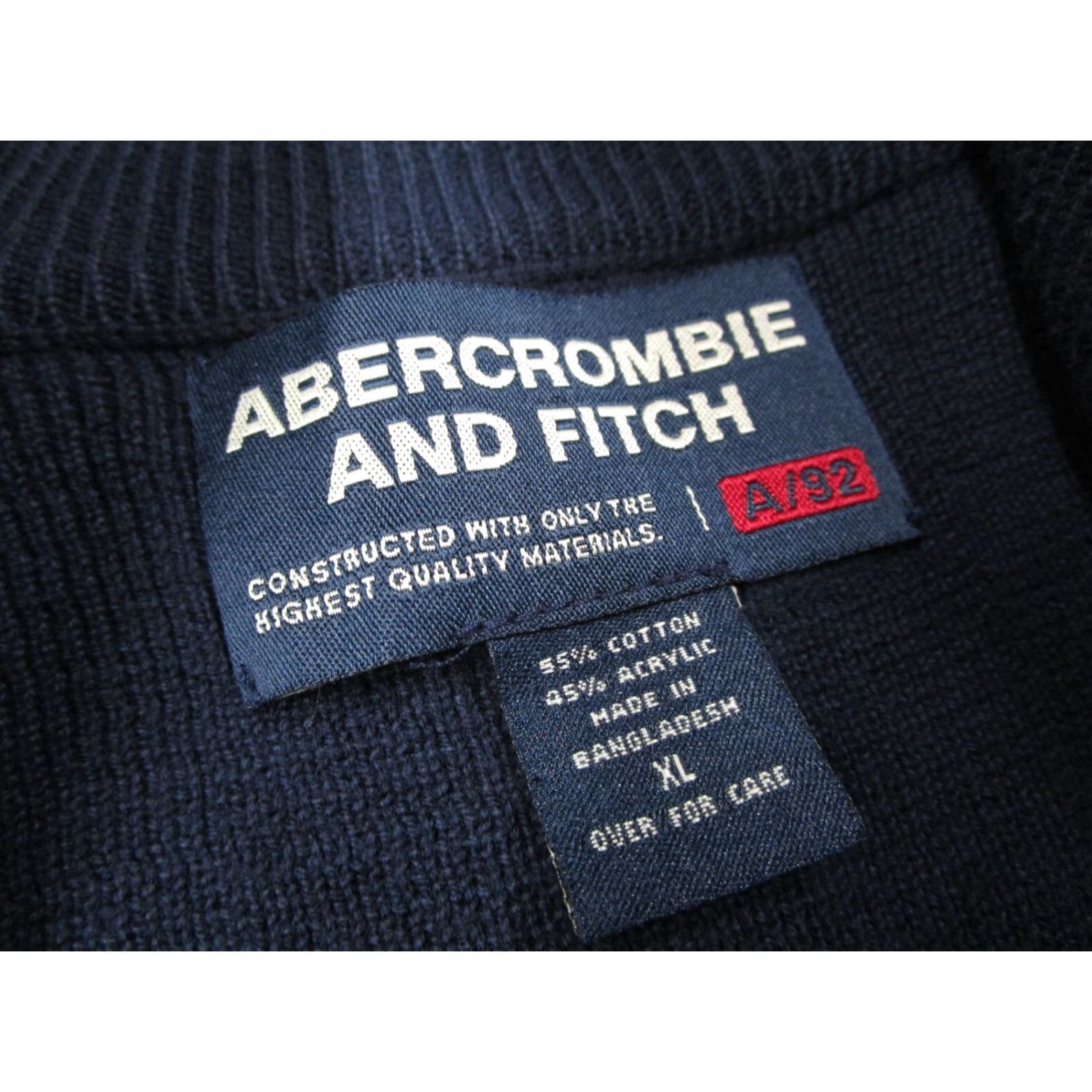 Abercrombie & Fitch VINTAGE Abercrombie Fitch Sweater Mens XL Blue AF 92 1/4 Zip Knit Pullover Y2K Size US XL / EU 56 / 4 - 3 Thumbnail