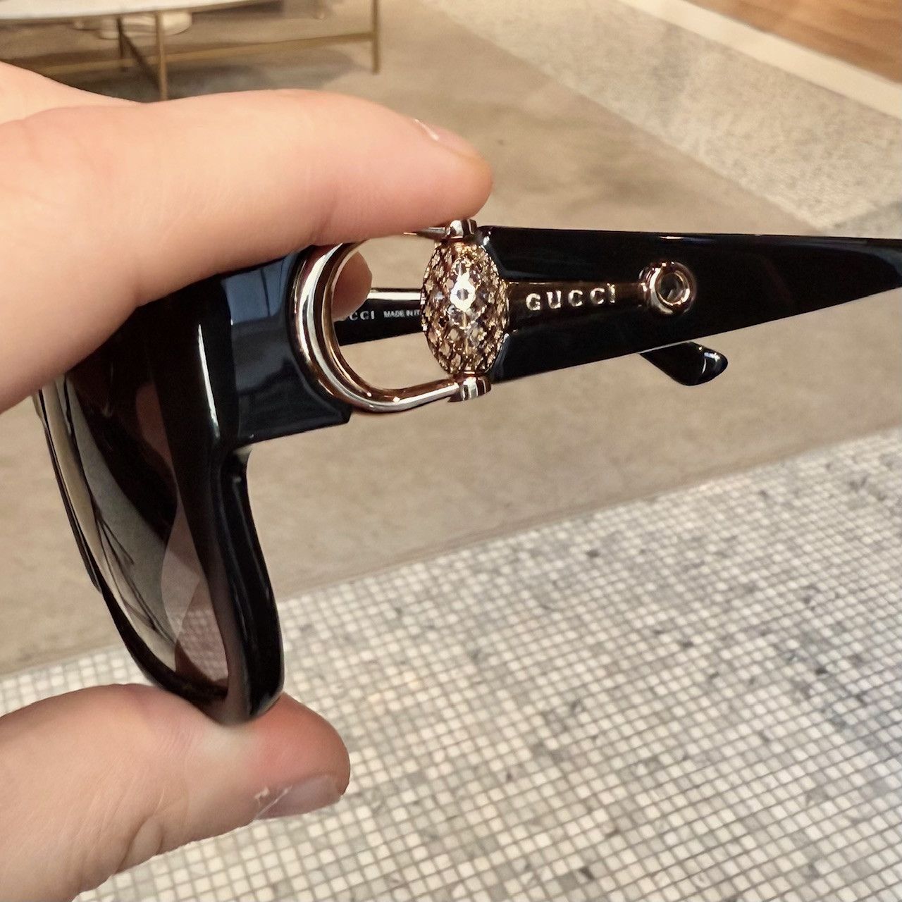 Gucci Gucci GG3727 Diamantissima Horsebit Ovrszd Square Sunglasses Size ONE SIZE - 11 Thumbnail
