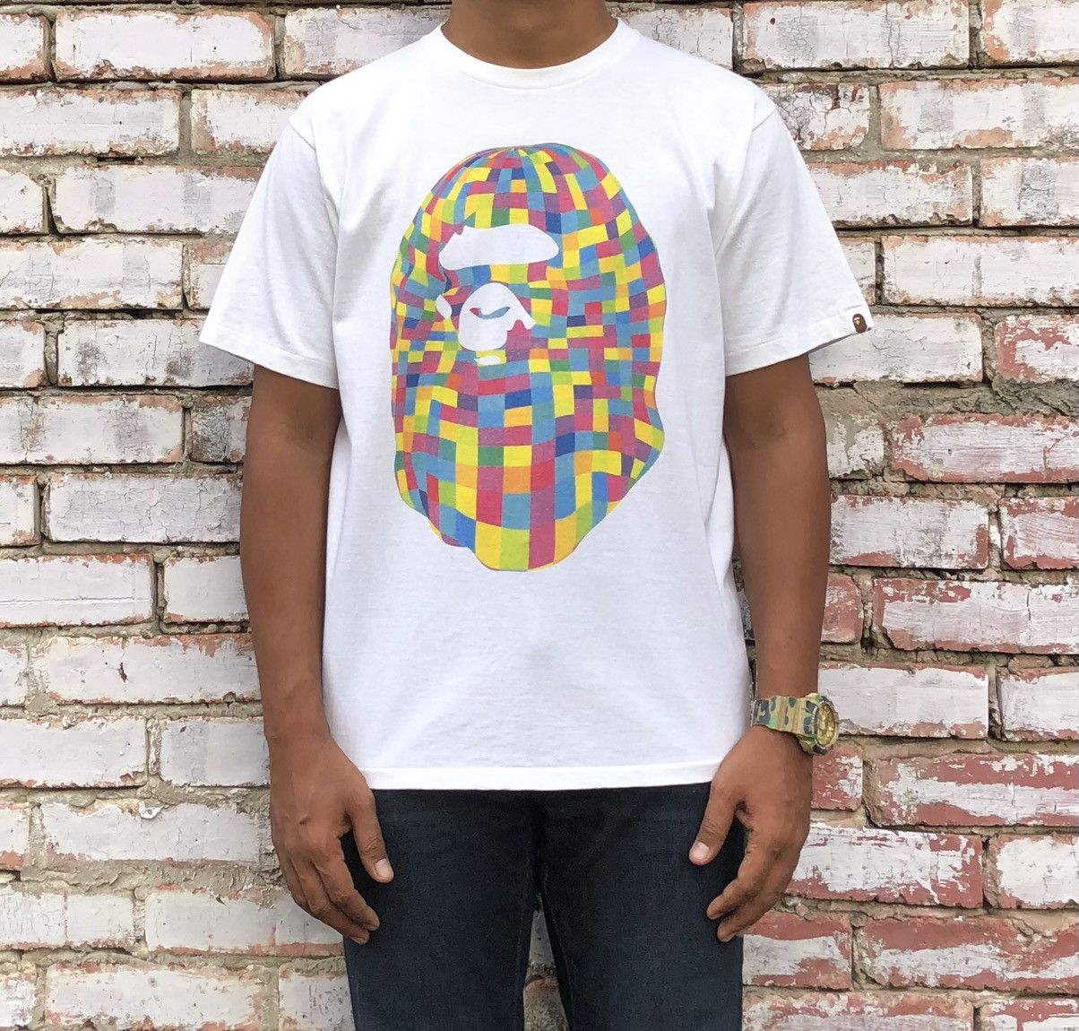 Bape Multicolor Big Ape Head Tee Size US L / EU 52-54 / 3 - 2 Thumbnail