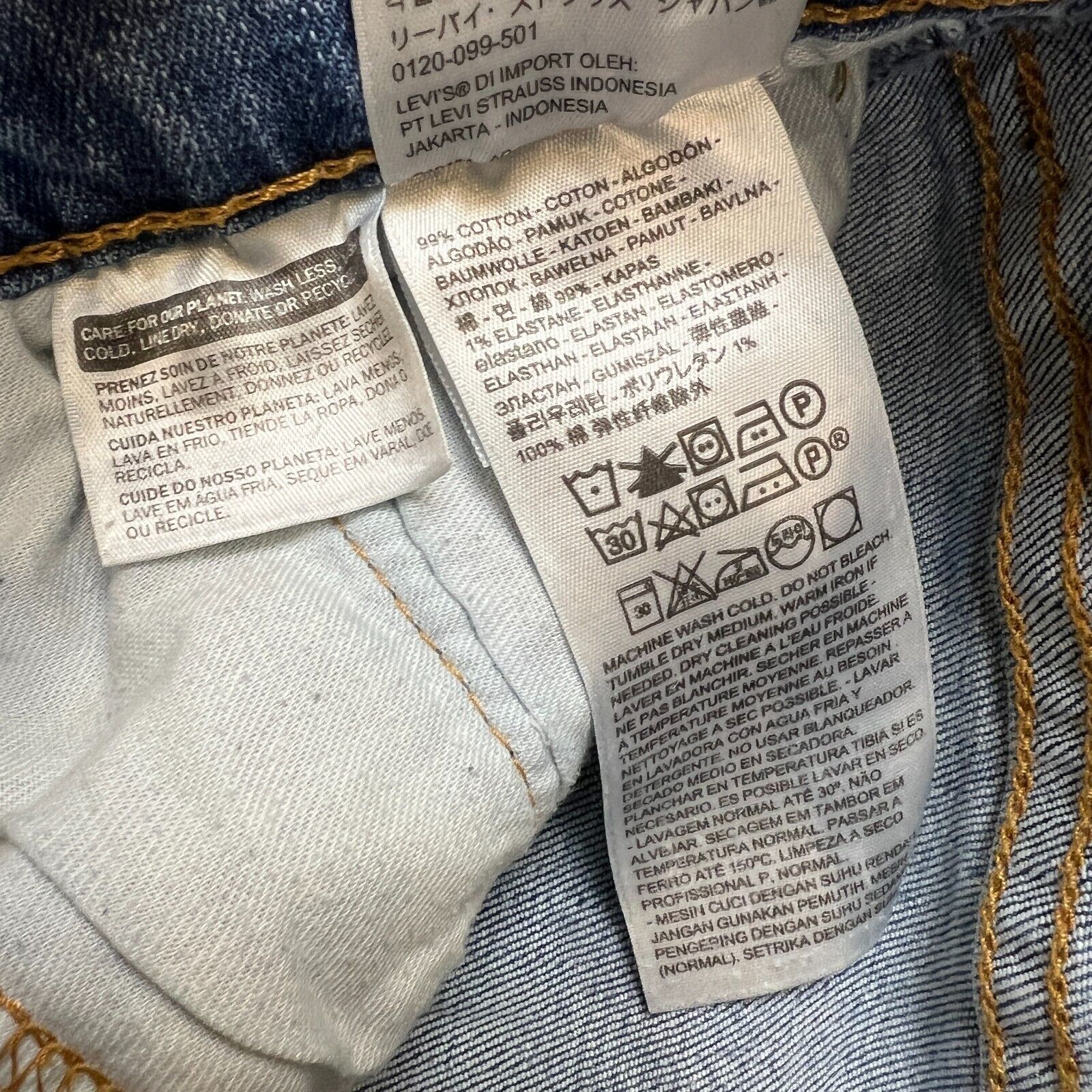 Levi's × Vintage Levi's 502 Jeans Mens 32x28 Regular Taper Fit Denim Pants Size US 32 / EU 48 - 10 Thumbnail