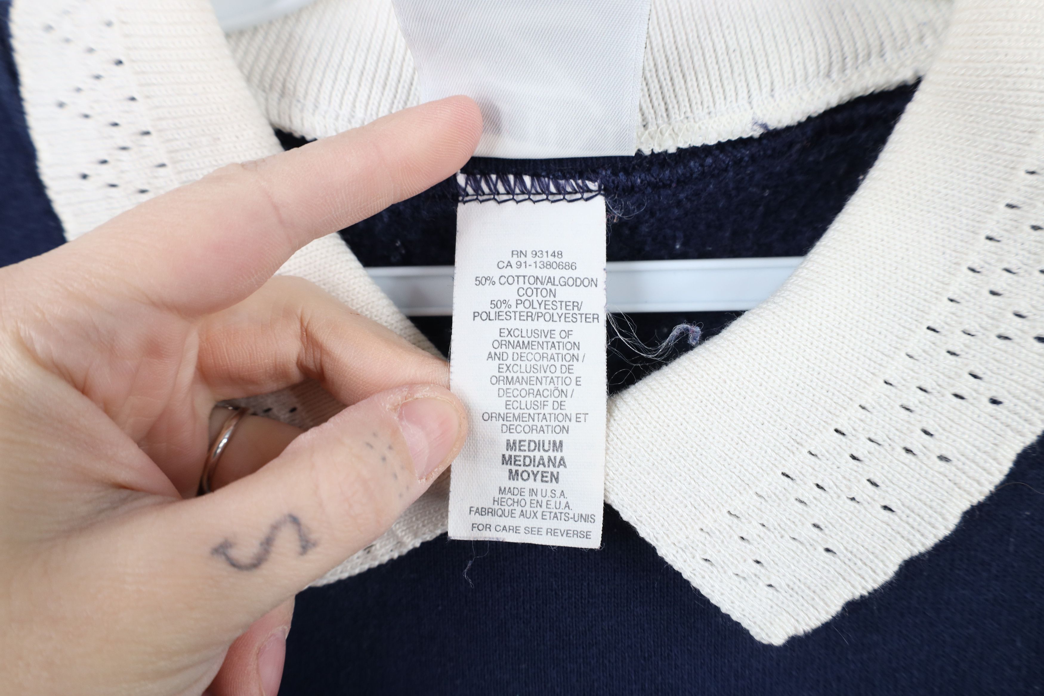 Vintage Vintage 90s Streetwear Snowflake Collared Sweatshirt USA Size M / US 6-8 / IT 42-44 - 7 Thumbnail