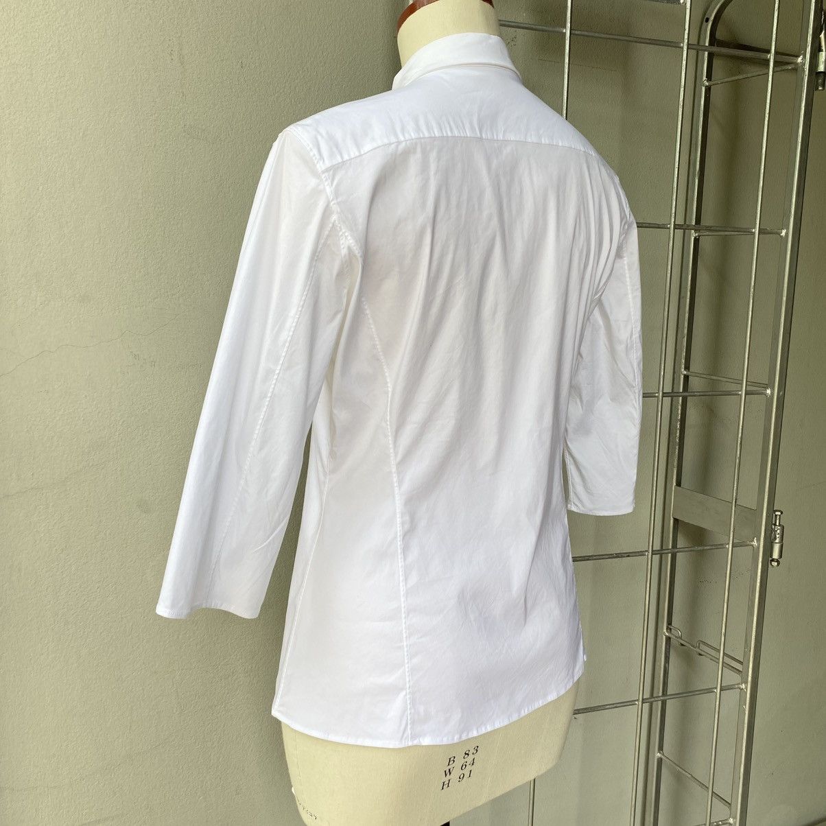 Jil Sander JIL SANDER White Collared Button-Down Blouse Size XXS / US 00 / IT 34 - 18 Thumbnail