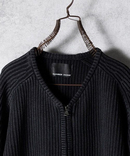 Number (N)ine number nine VINTAGE OVERDYE ACID WASHED ZIP CARDIGAN Size US L / EU 52-54 / 3 - 2 Thumbnail