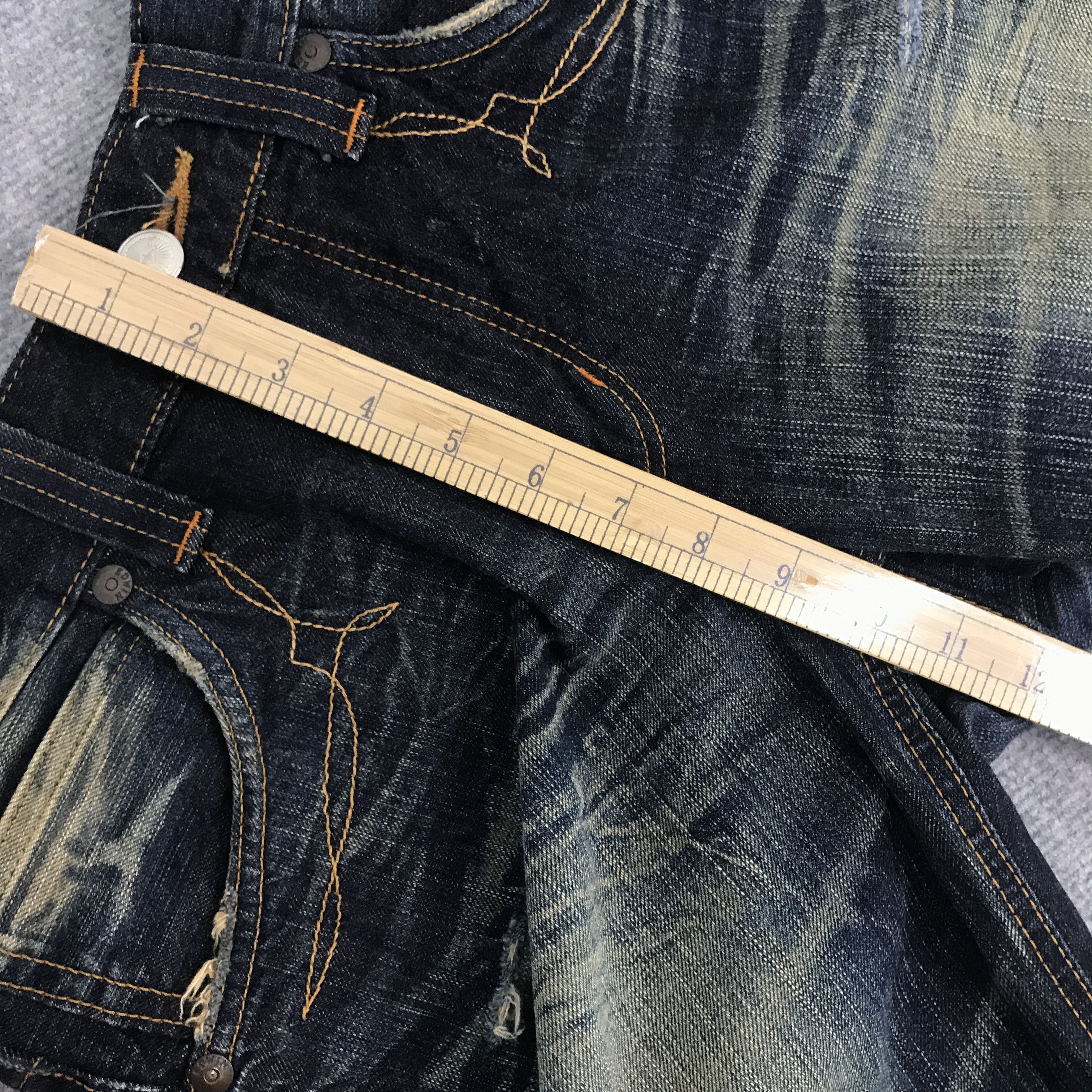 Edwin × If Six Was Nine × Le Grande Bleu (L.G.B.) Rare🔥Flare Edwin Japan bootcut design distressed jeans Size US 30 / EU 46 - 4 Thumbnail