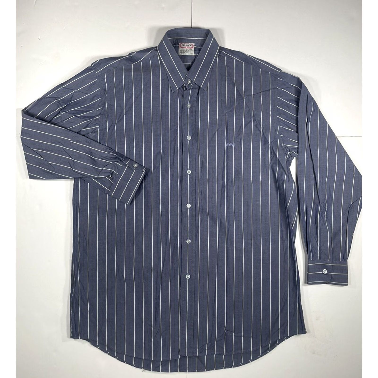 Vintage Sams Taylor Shirt Mens XL Long Sleeves Dress Casual Striped Front ButtonUp Size Size US XL / EU 56 / 4 - 2 Thumbnail