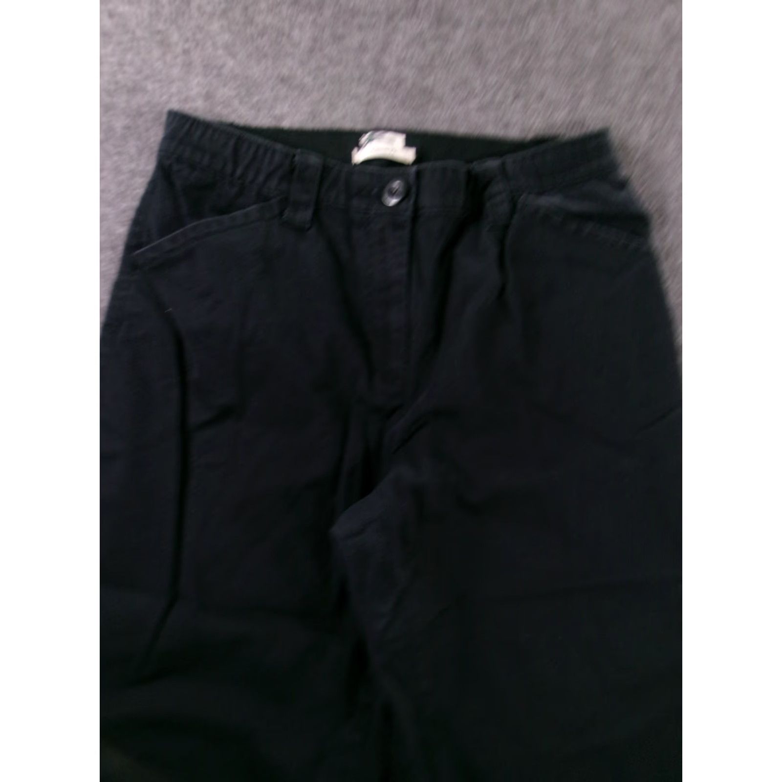 Vintage L.L. Bean Pants Women 12P Petite Black Capri Cotton Blend Straight Fit Casual Hike Travel Outdoor Size 34" / US 12 / IT 48 - 2 Thumbnail