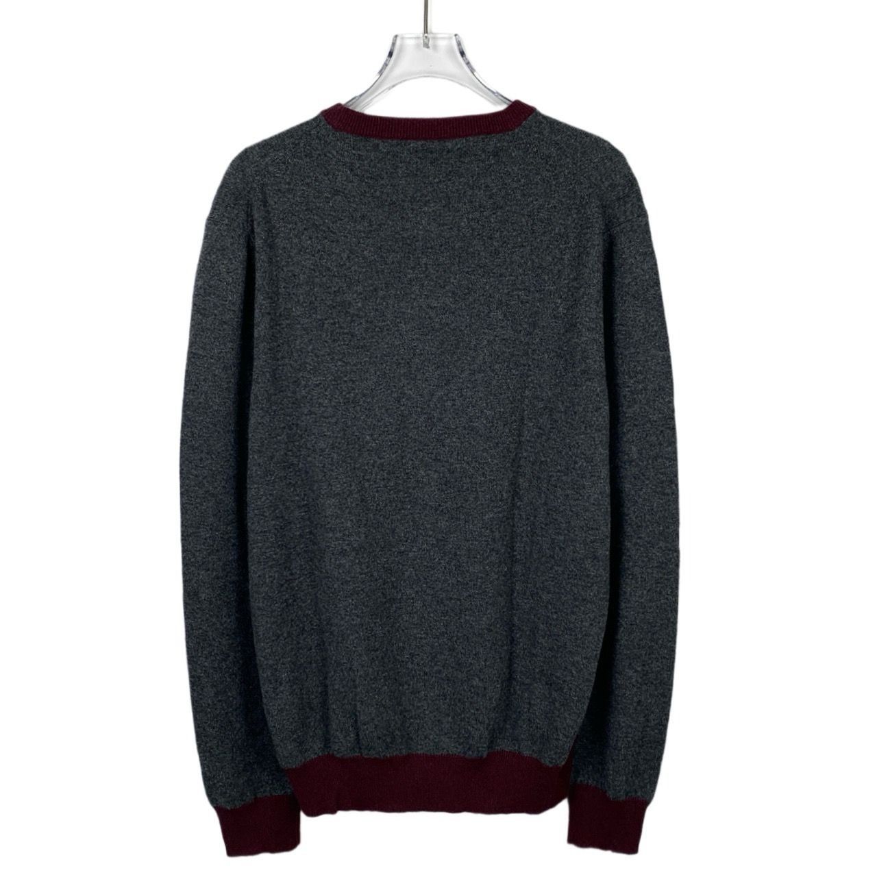 Hermes Hermès Gray Wool Sweater With Burgundy Trim & World Map Grap Size US L / EU 52-54 / 3 - 2 Thumbnail
