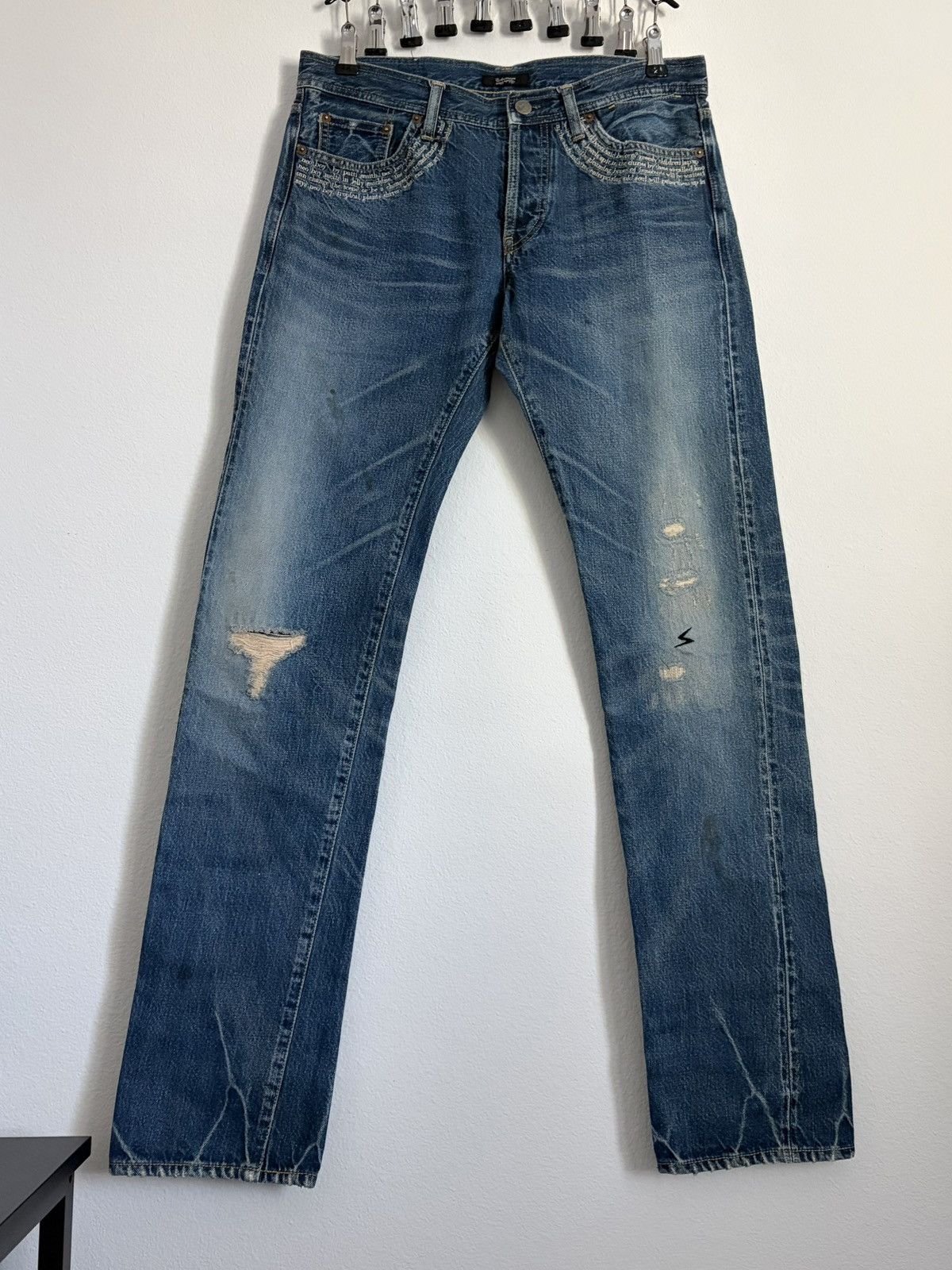 Undercover SS09 Patti Smith “Neoboy” Poem Denim Size US 31 - 1 Thumbnail