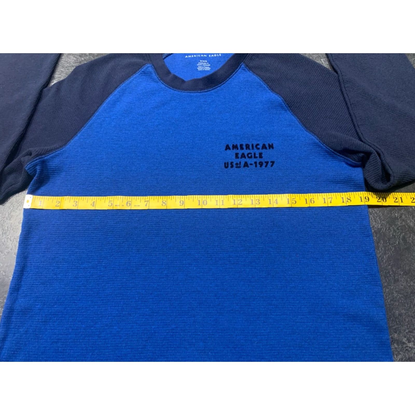 American Eagle Outfitters American Eagle Outfitters Men’s Thermal Waffle Knit Shirt Long Sleeve Crew Neck M Blue Casual Size US M / EU 48-50 / 2 - 6 Thumbnail