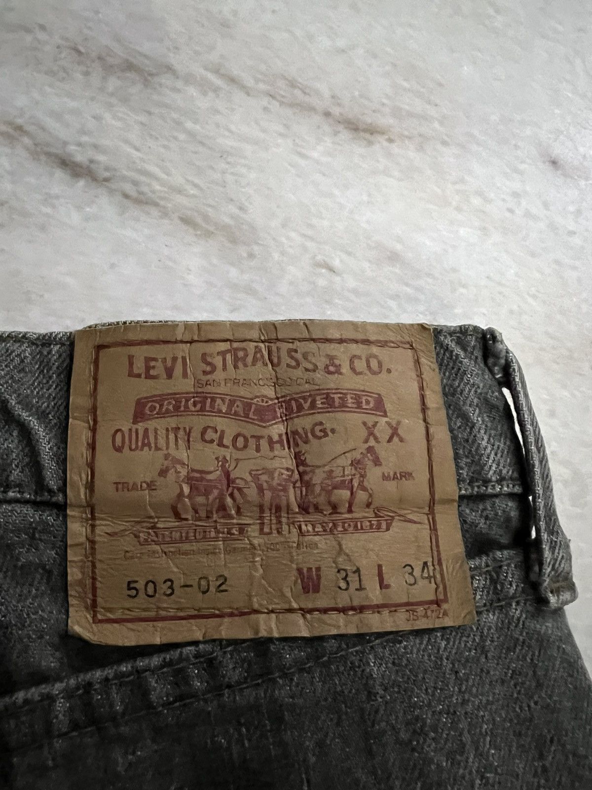 Japanese Brand × Levi's × Levi's Vintage Clothing 💥90’s💥VINTAGE LEVIS 503 FADED BLACK JEANS VERY RARE Size US 30 / EU 46 - 14 Thumbnail