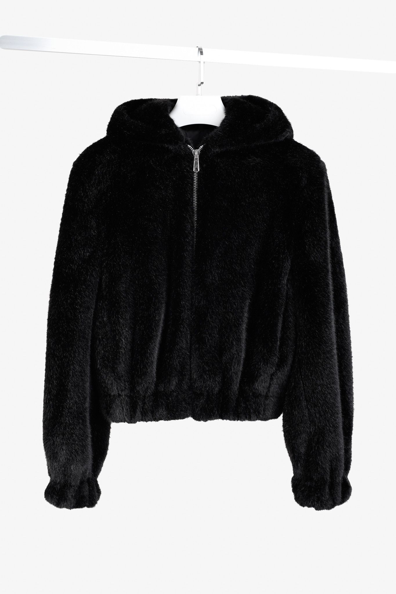 Helmut Lang Helmut Lang Black Faux Mink Fur Hooded Bomber Jacket Size XS / US 0-2 / IT 36-38 - 1 Thumbnail