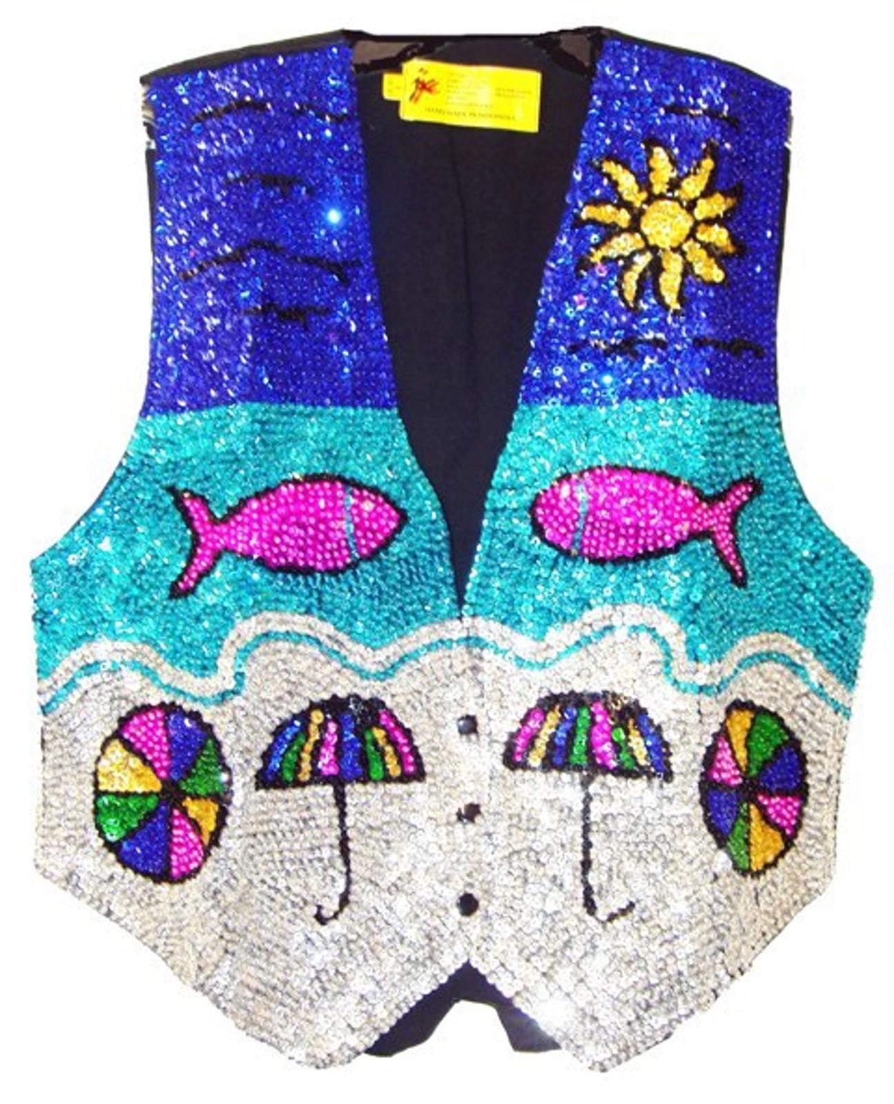 Designer Sequin Vest BEACH Size ONE SIZE - 1 Preview