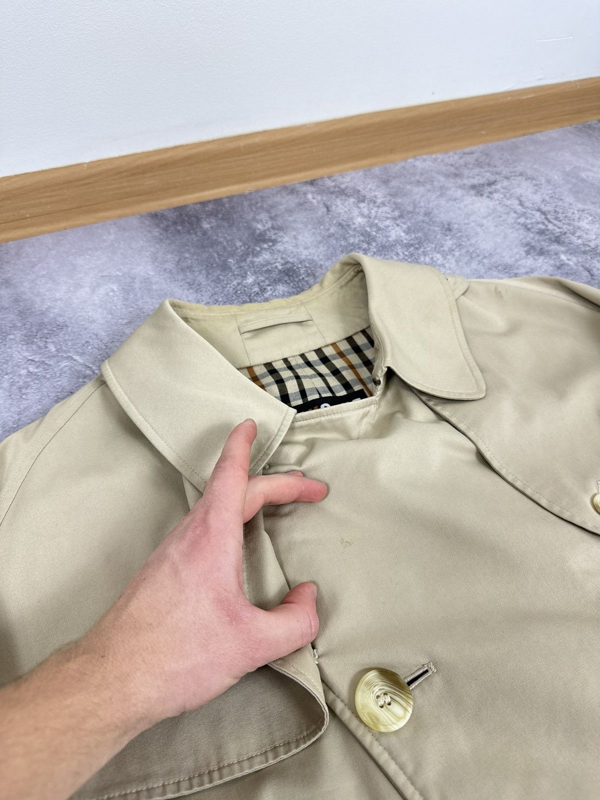 DAKS Vintage Daks London Luxury Nova Check Designer Trench Coat Size US XL / EU 56 / 4 - 10 Thumbnail
