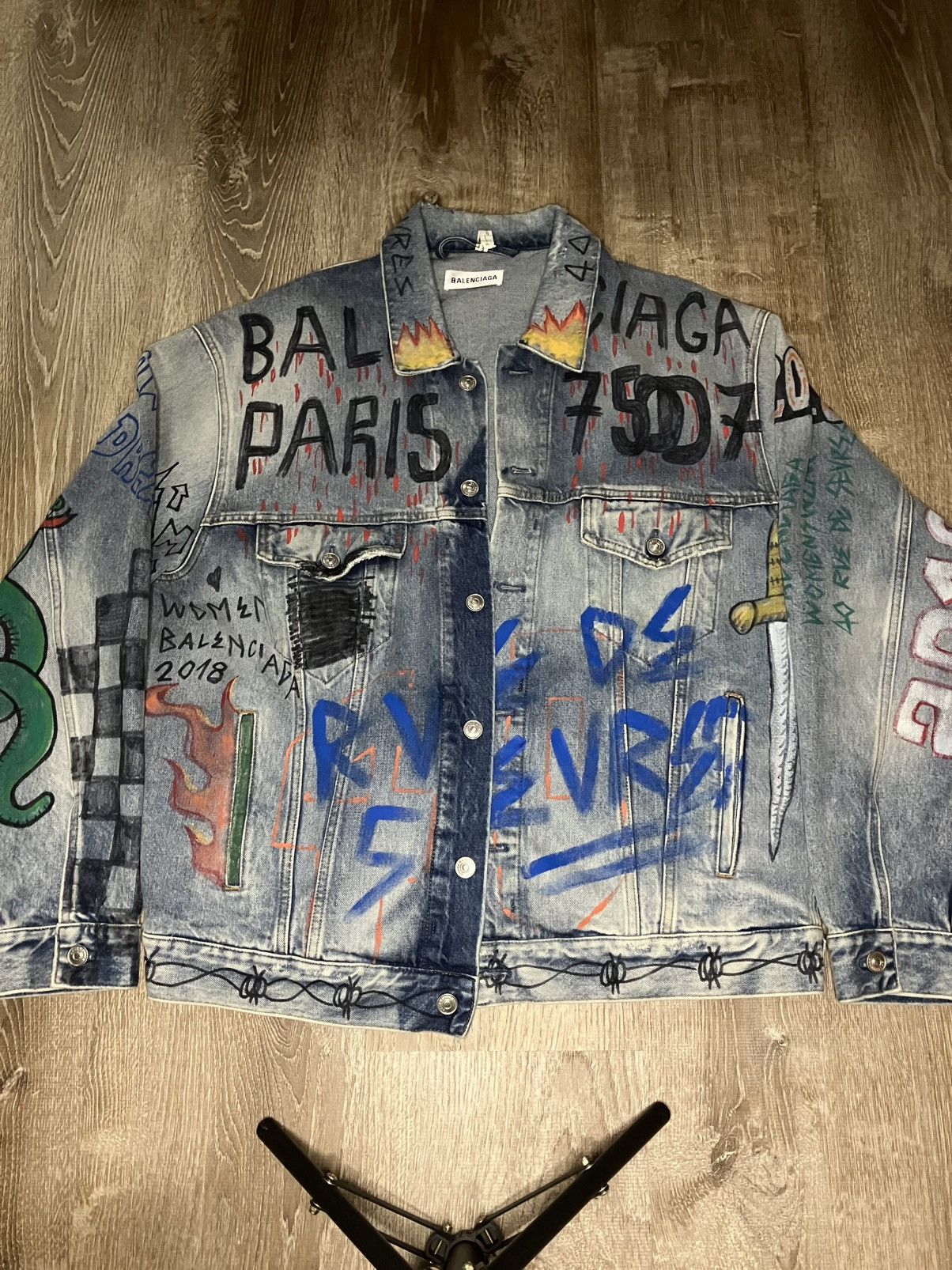 Balenciaga Balenciaga Paris Denim Jacket Size US M / EU 48-50 / 2 - 3 Thumbnail